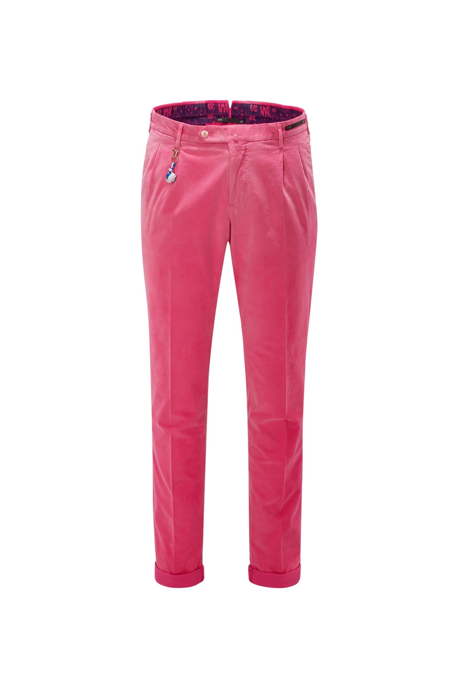 Corduroy trousers 'Sharp Fit' magenta