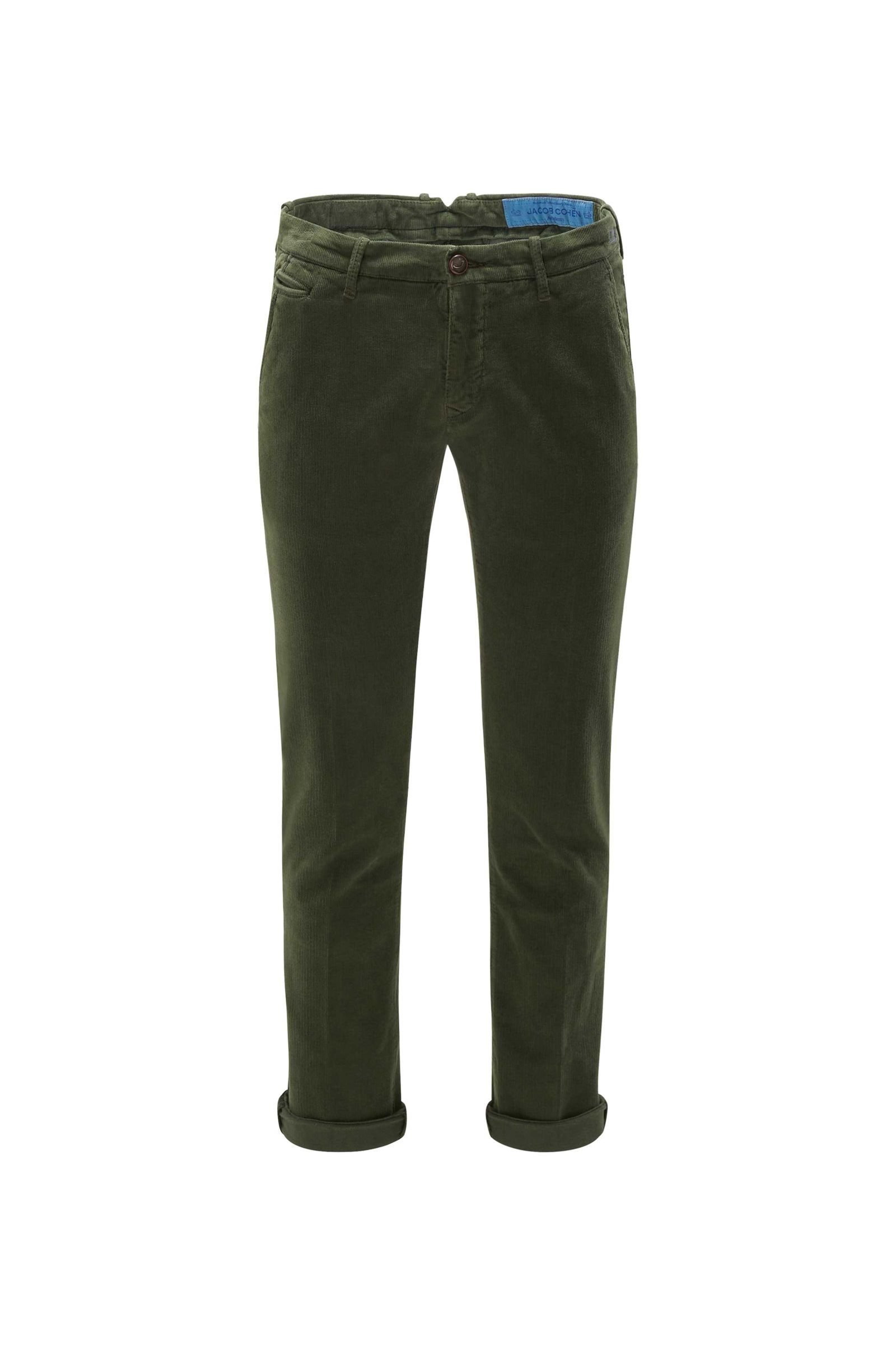 Corduroy trousers 'B Comfort Slim Fit' dark green