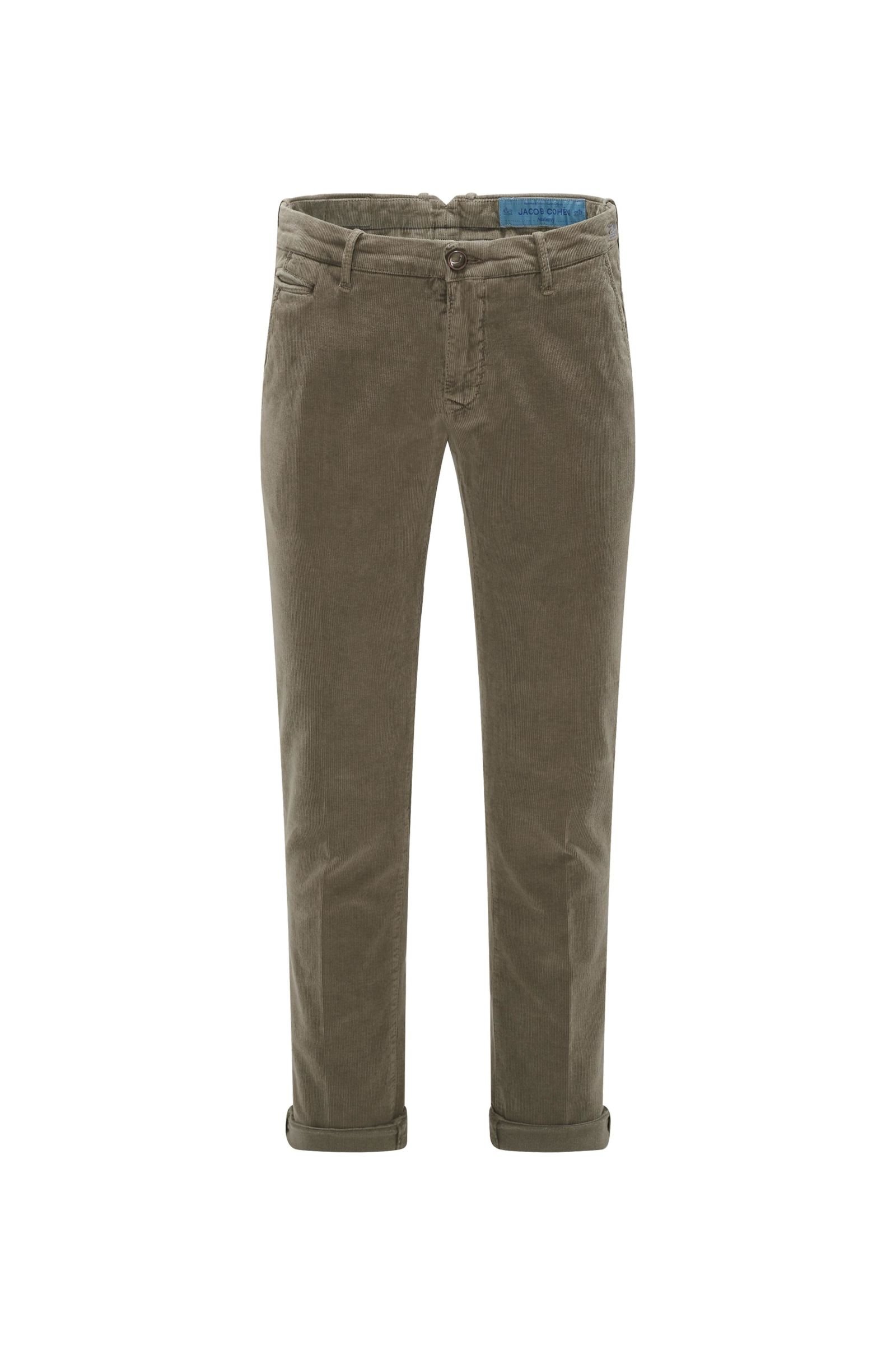 Corduroy trousers 'B Comfort Slim Fit' grey-green