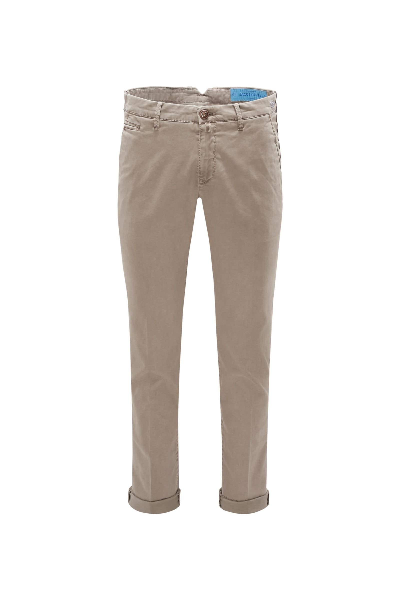 Cotton trousers 'B Comfort Slim Fit' grey-brown