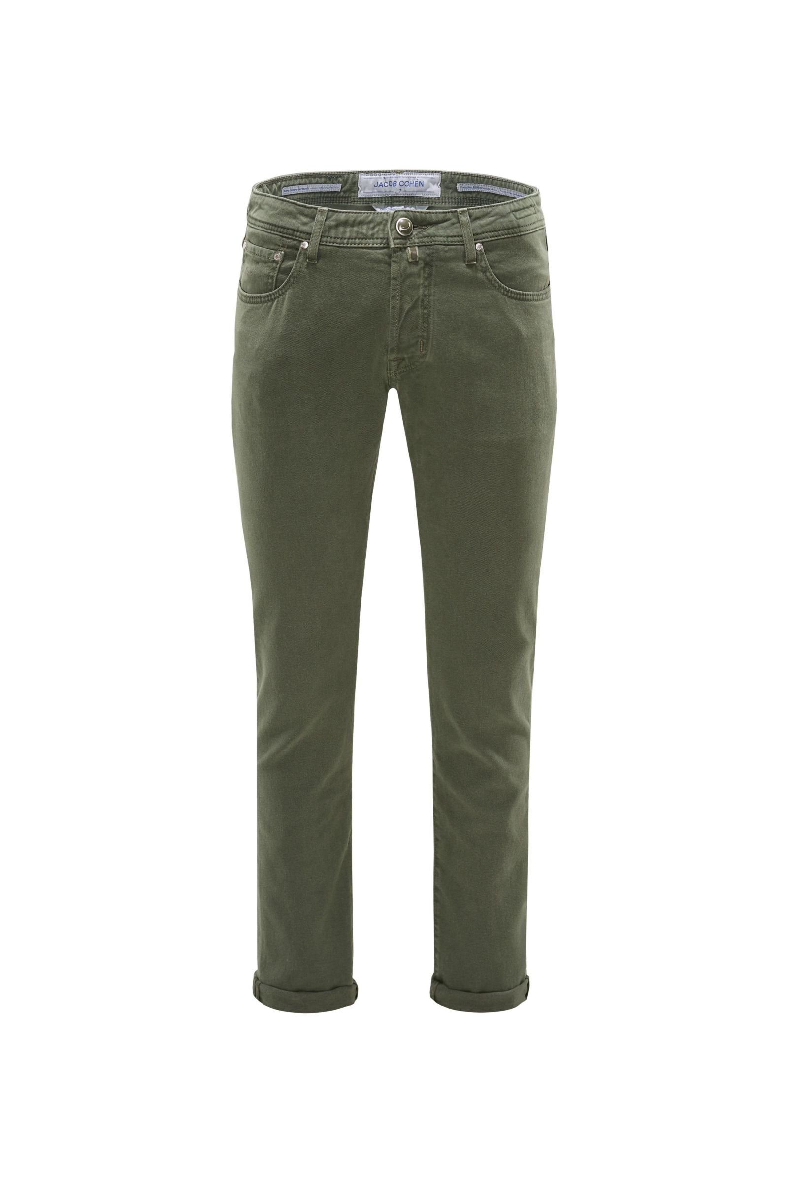 Cotton trousers 'J688 Comfort Slim Fit' grey-green