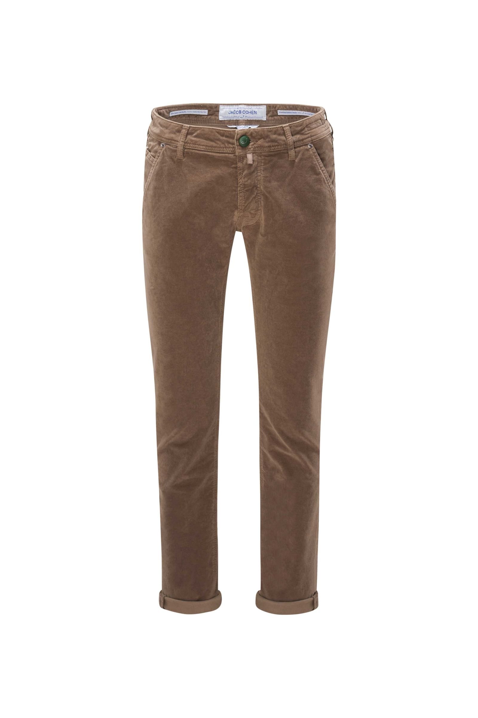 Fustian trousers 'J613 Comfort Slim Fit' grey-brown