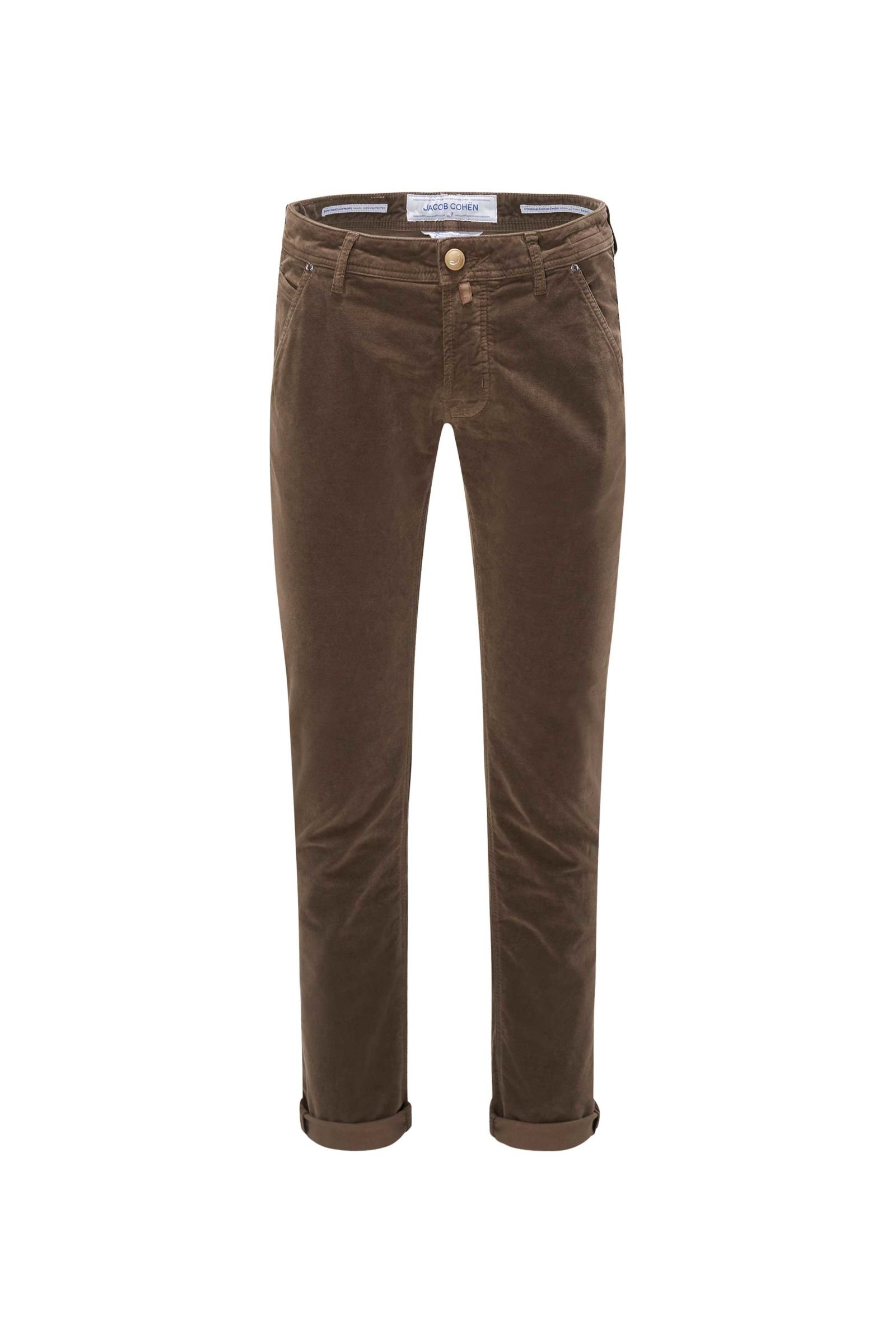 Fustian trousers 'J613 Comfort Slim Fit' brown