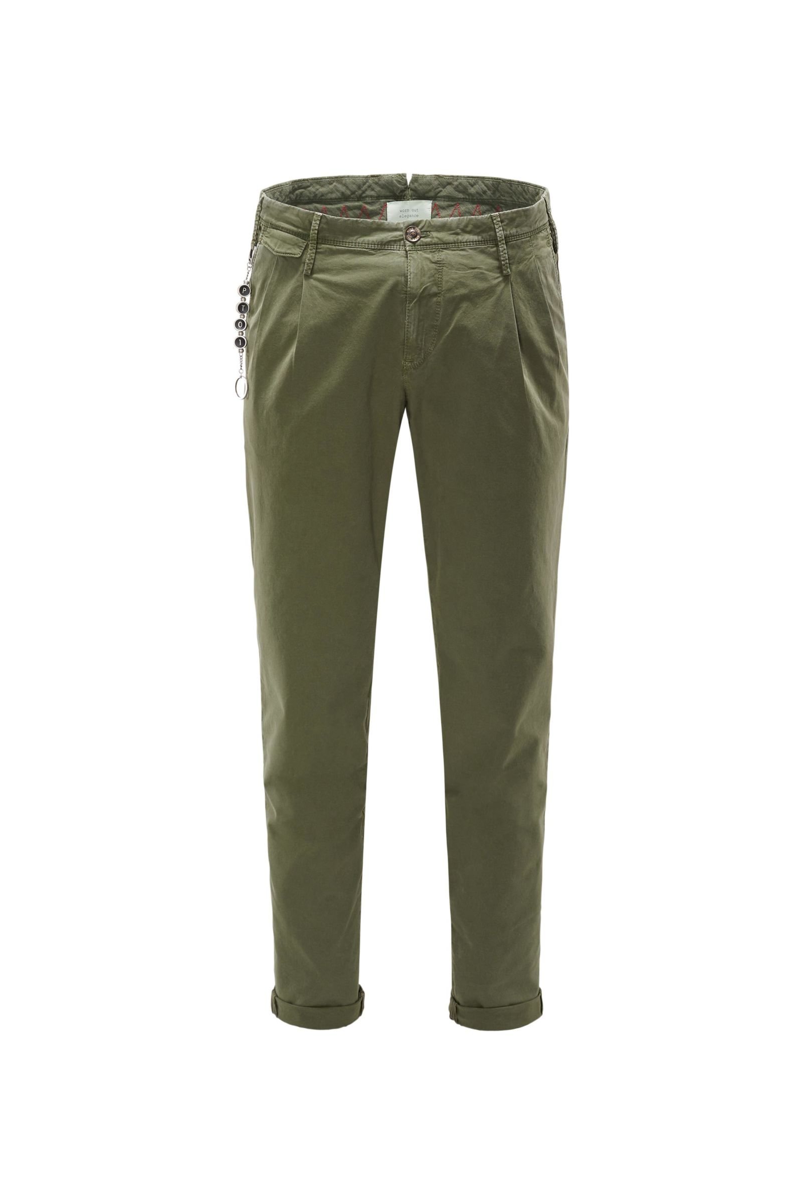 Cotton trousers 'Worn out Elegance' olive