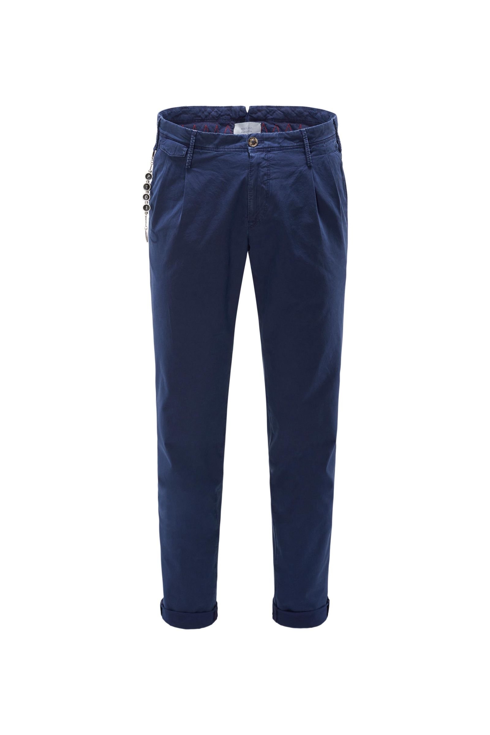 Cotton trousers 'Worn out Elegance' dark blue