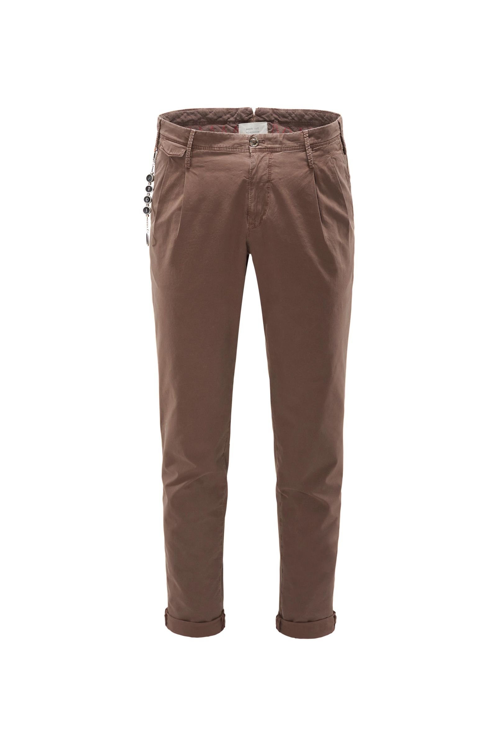 Cotton trousers 'Worn out Elegance' brown