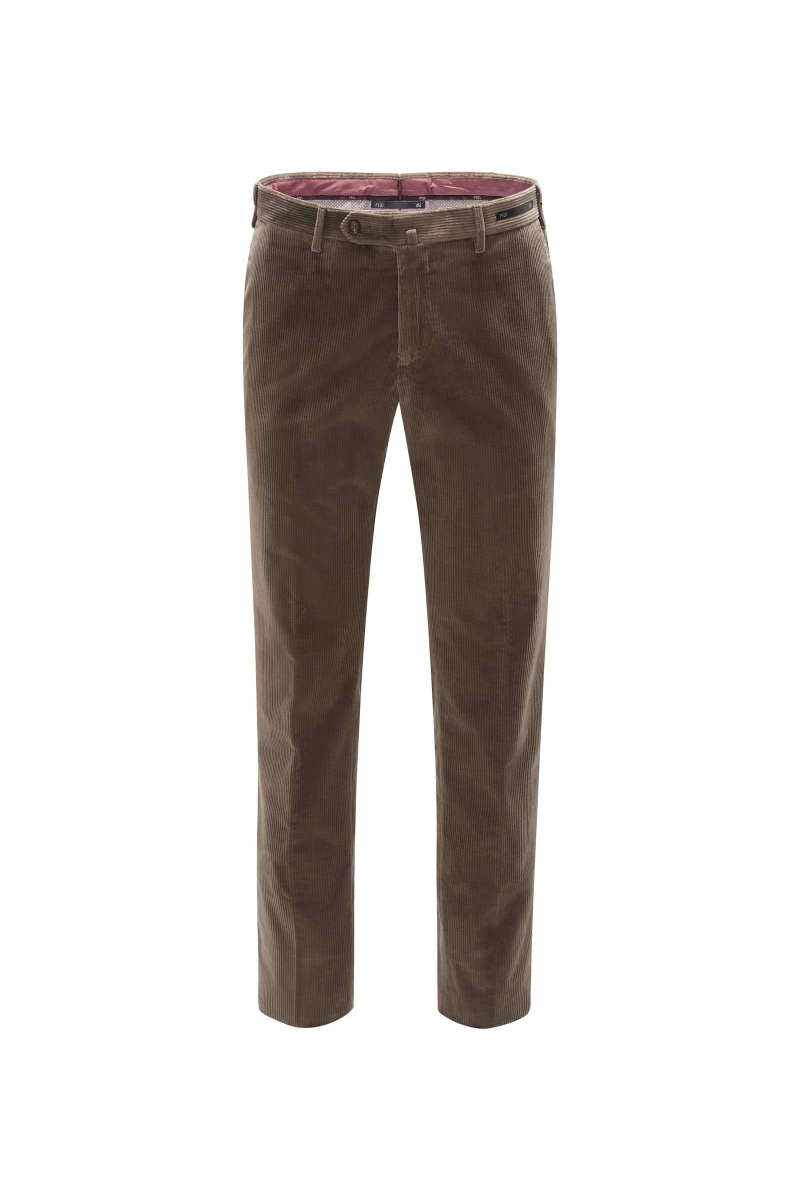 Corduroy trousers 'Slim Fit' grey-green