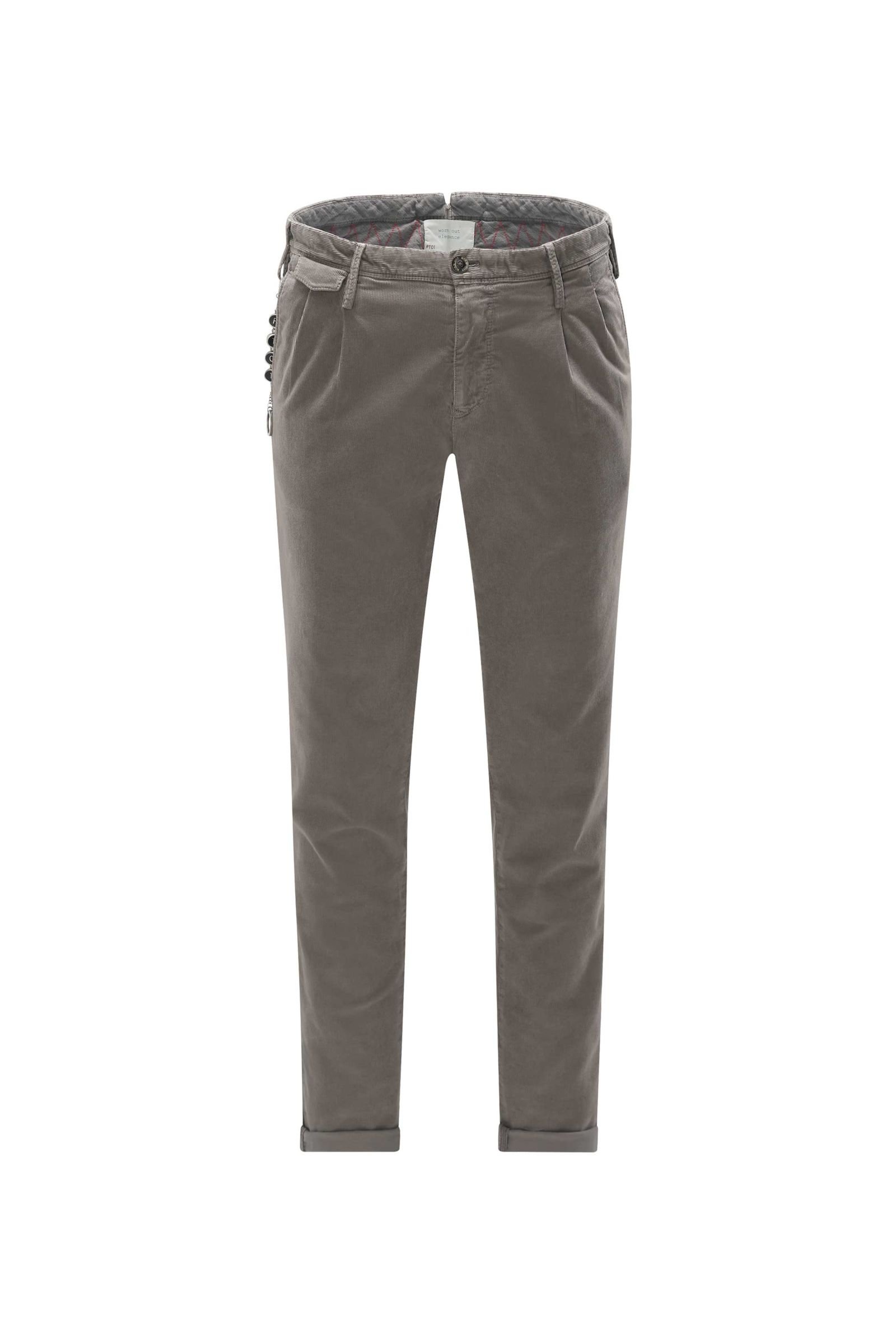 Corduroy trousers 'Arial Worn out Elegance' grey-brown