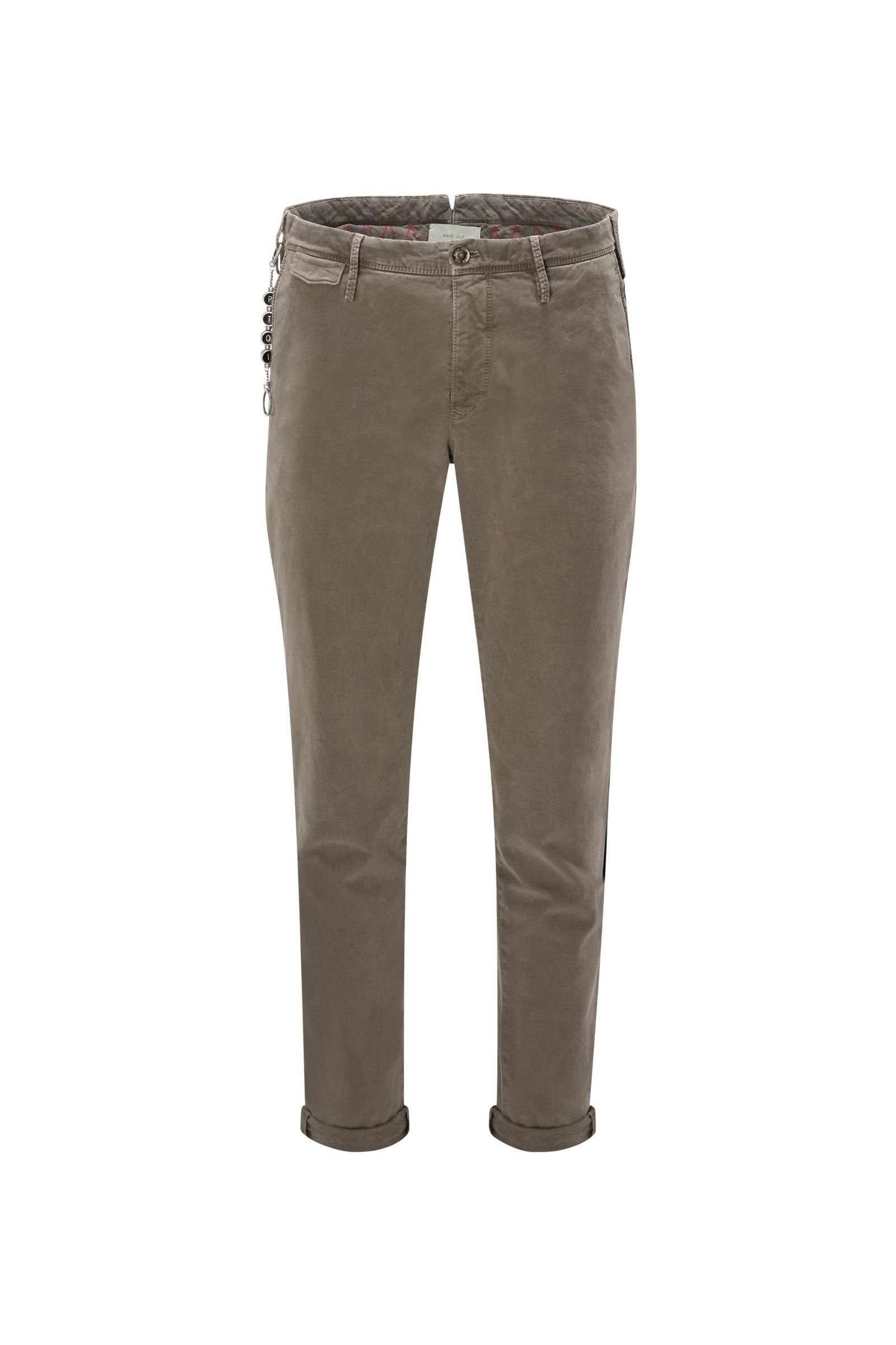 Cotton trousers 'Worn out Elegance' grey-brown