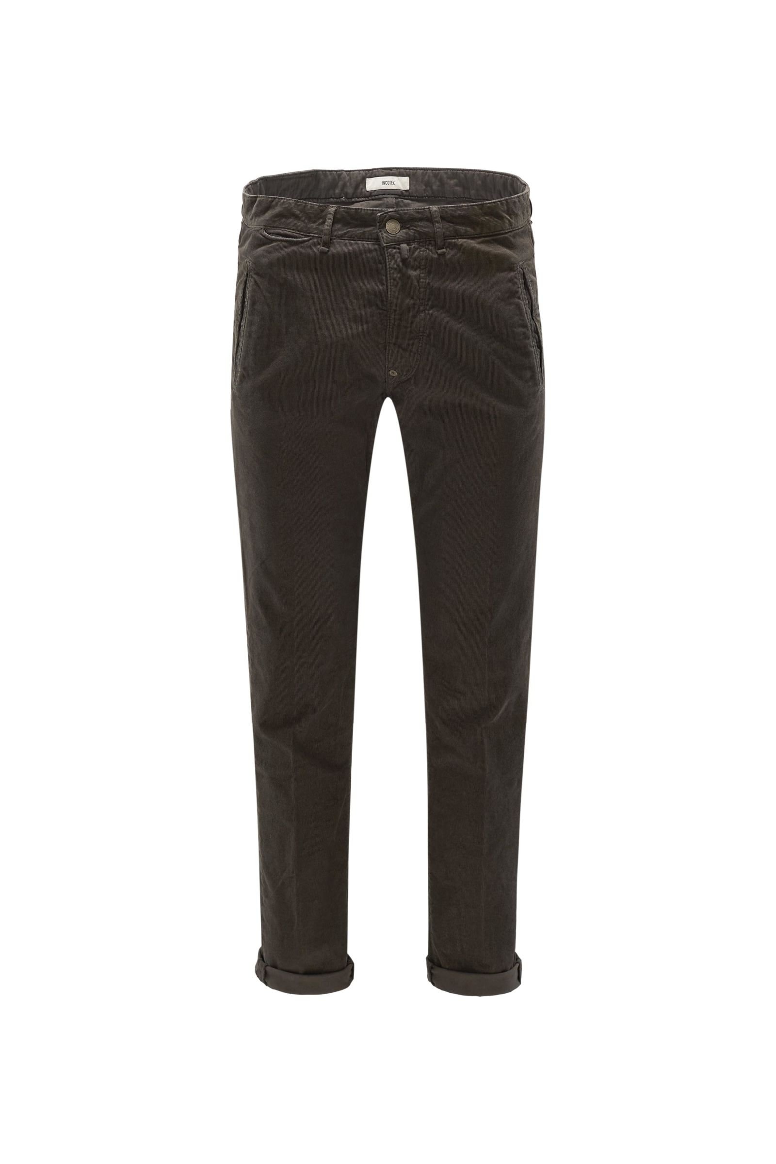 Corduroy trousers 'Taylor Tapered Fit' grey-brown