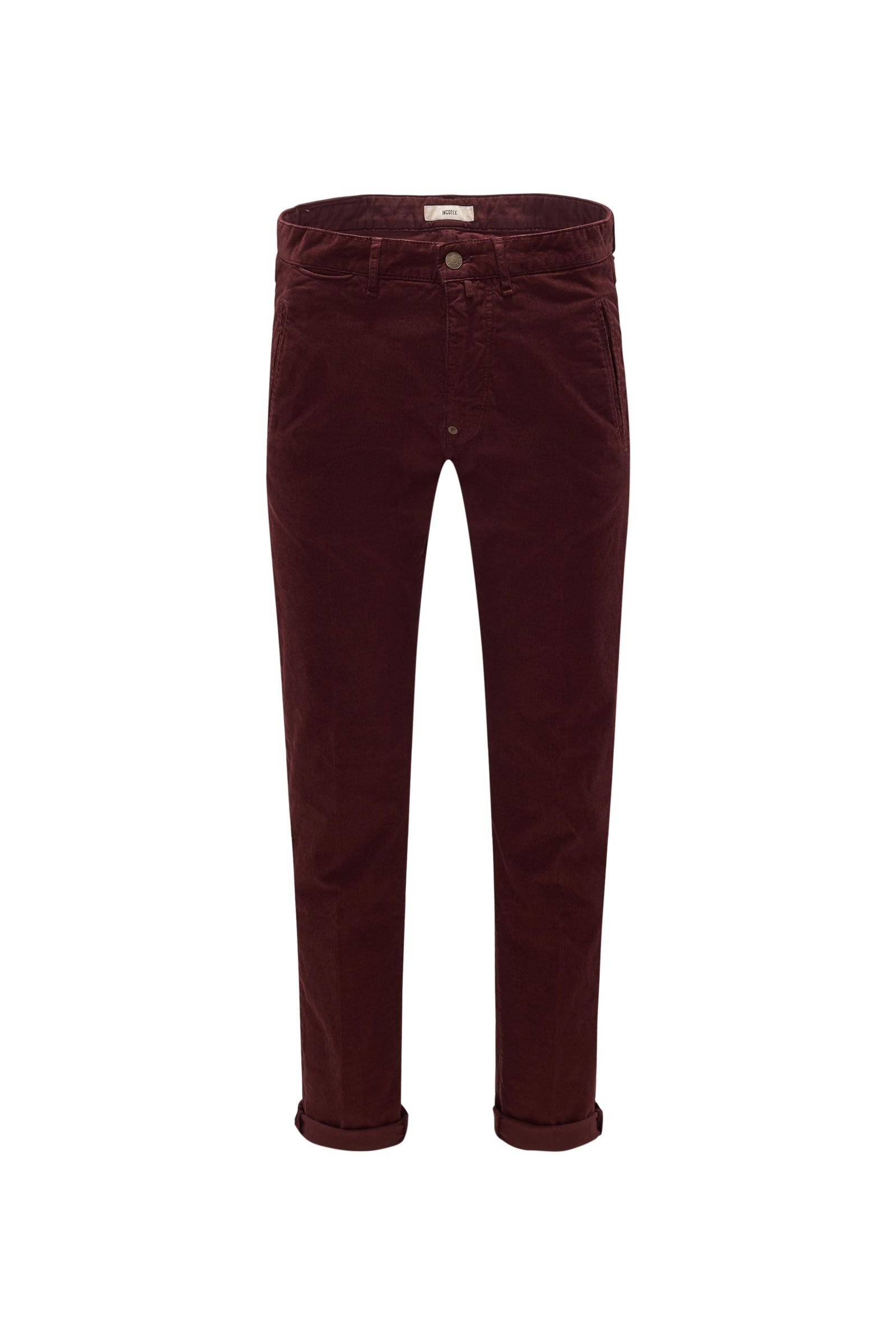 Corduroy trousers 'Taylor Tapered Fit' burgundy