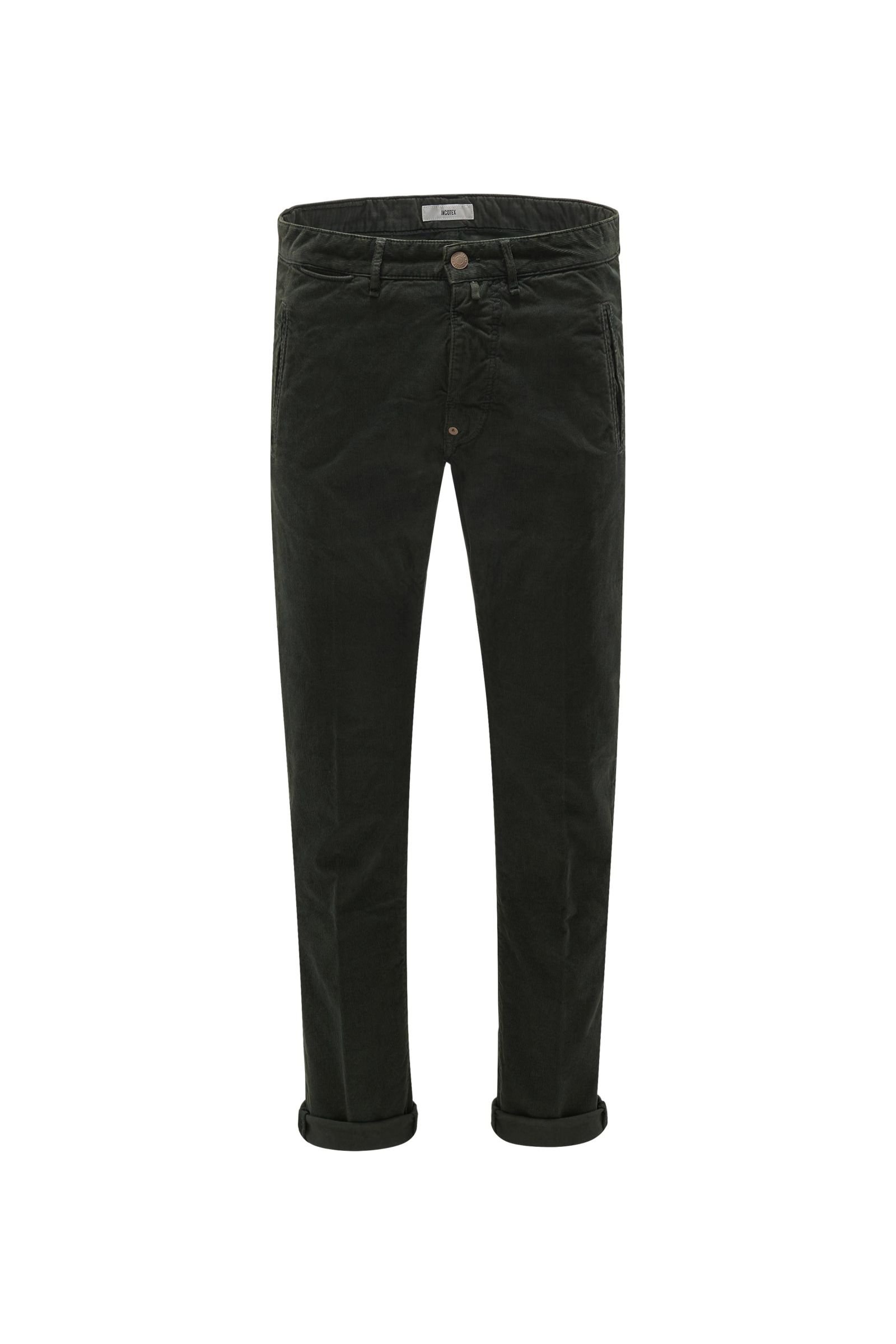Corduroy trousers 'Taylor Tapered Fit' dark green