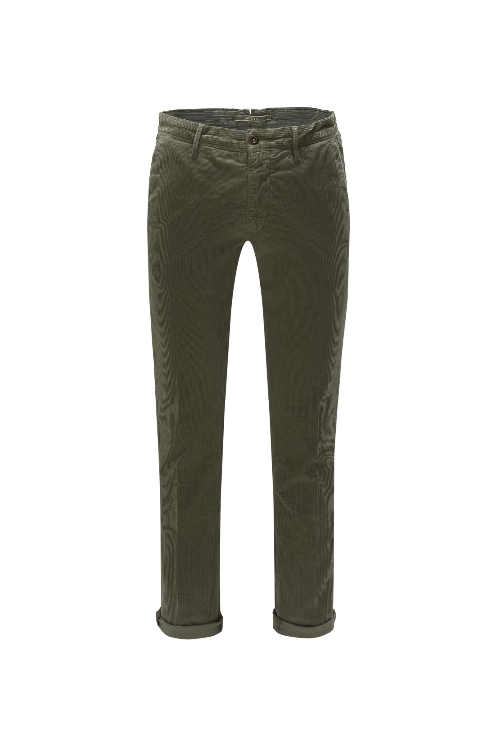 Corduroy trousers 'Slacks' grey-green