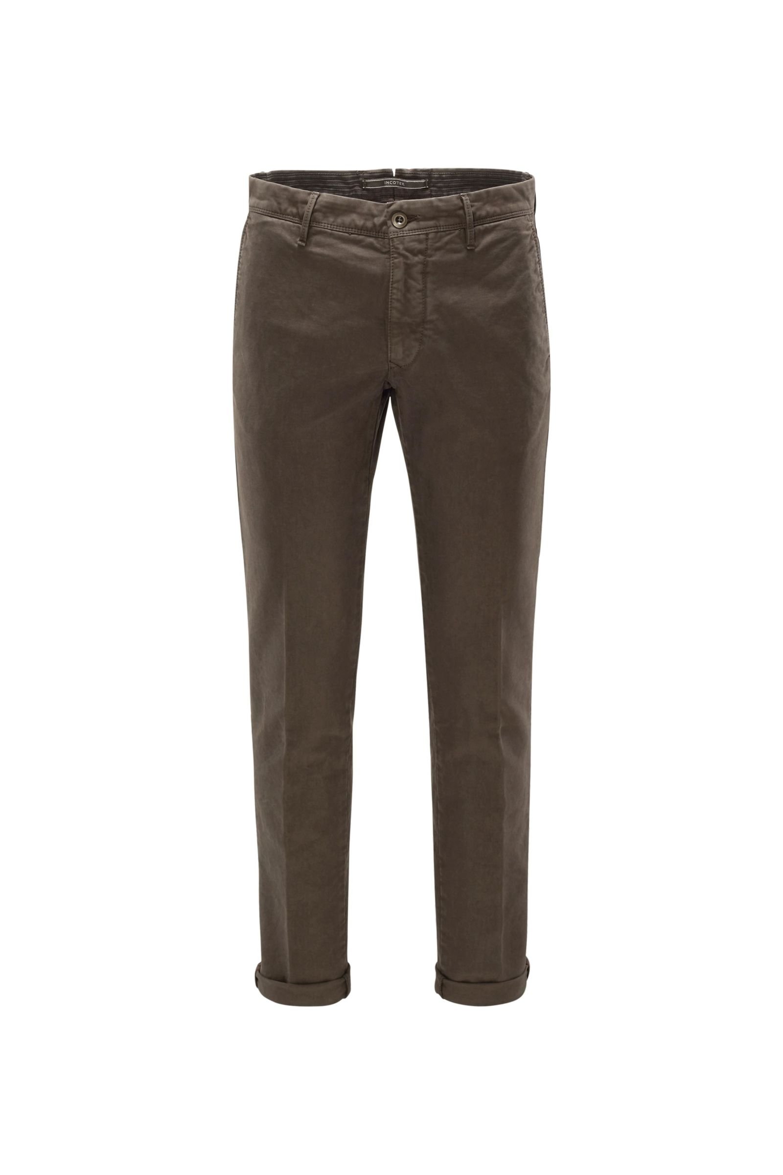 Cotton trousers 'Slacks' grey-brown