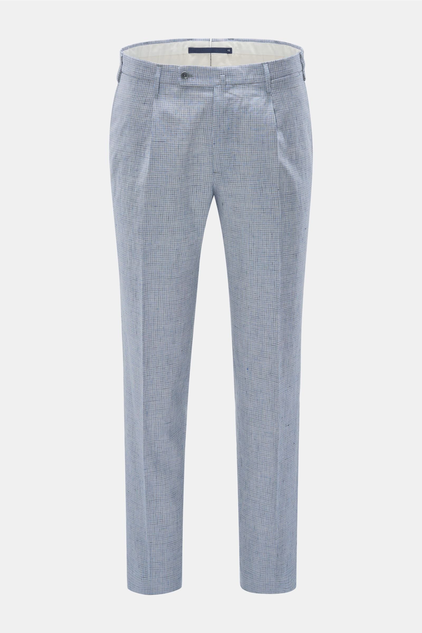 Trousers 'Tapered Fit' light blue checked