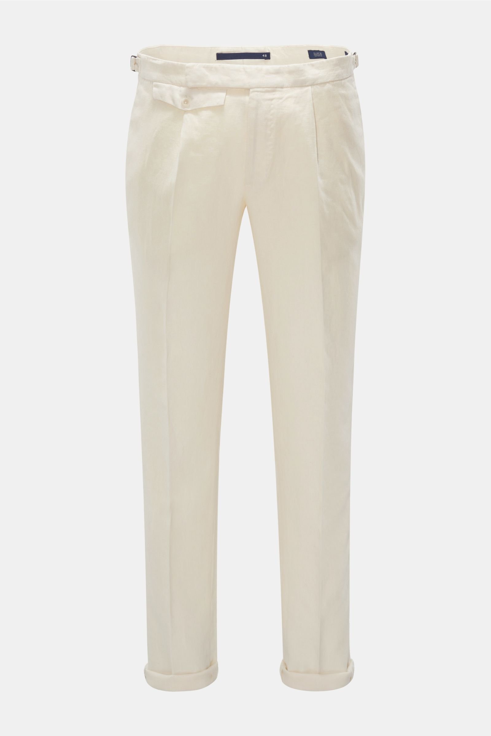 Linen trousers 'Slim Fit' cream