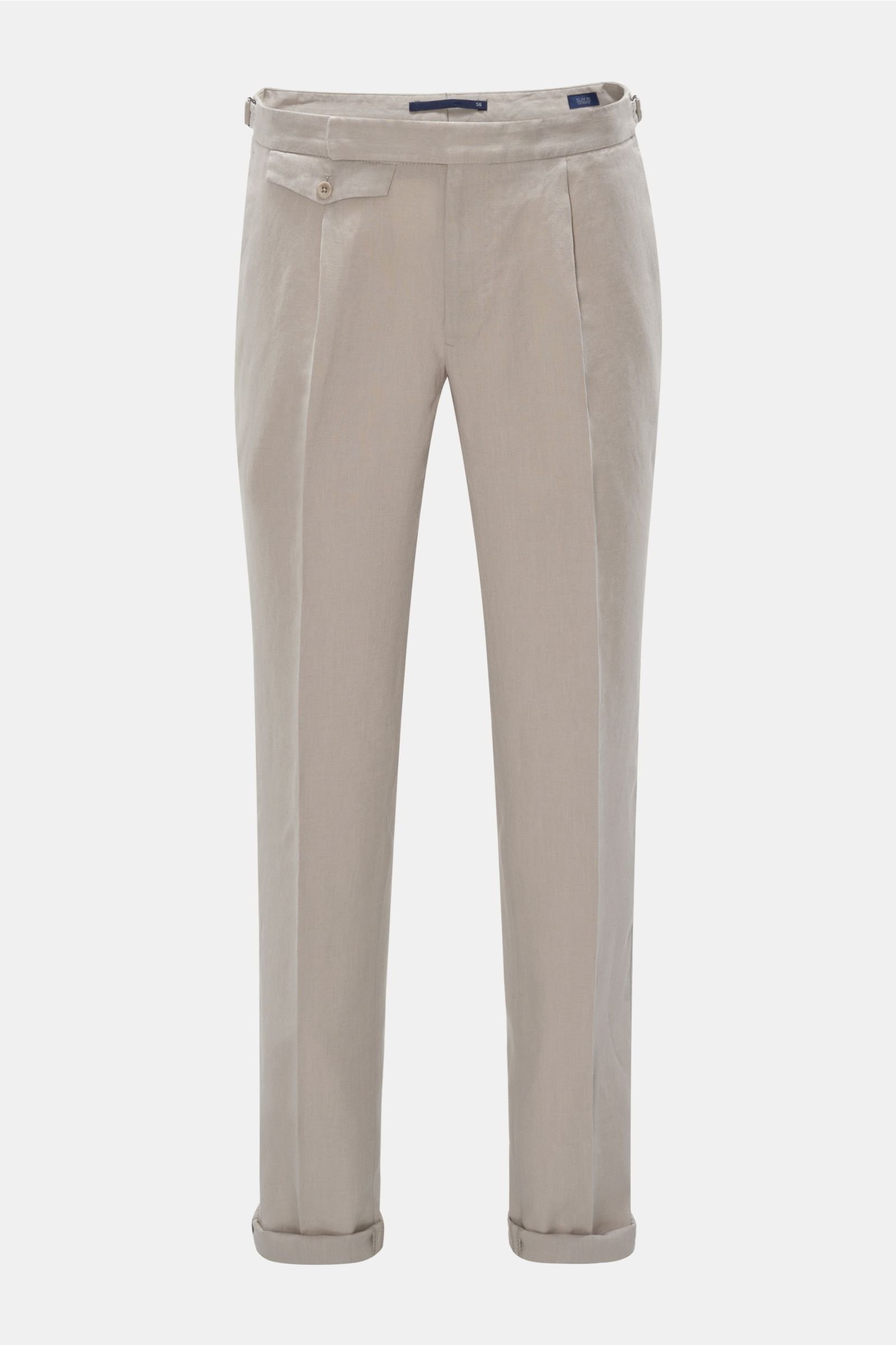 Linen trousers 'Slim Fit' beige