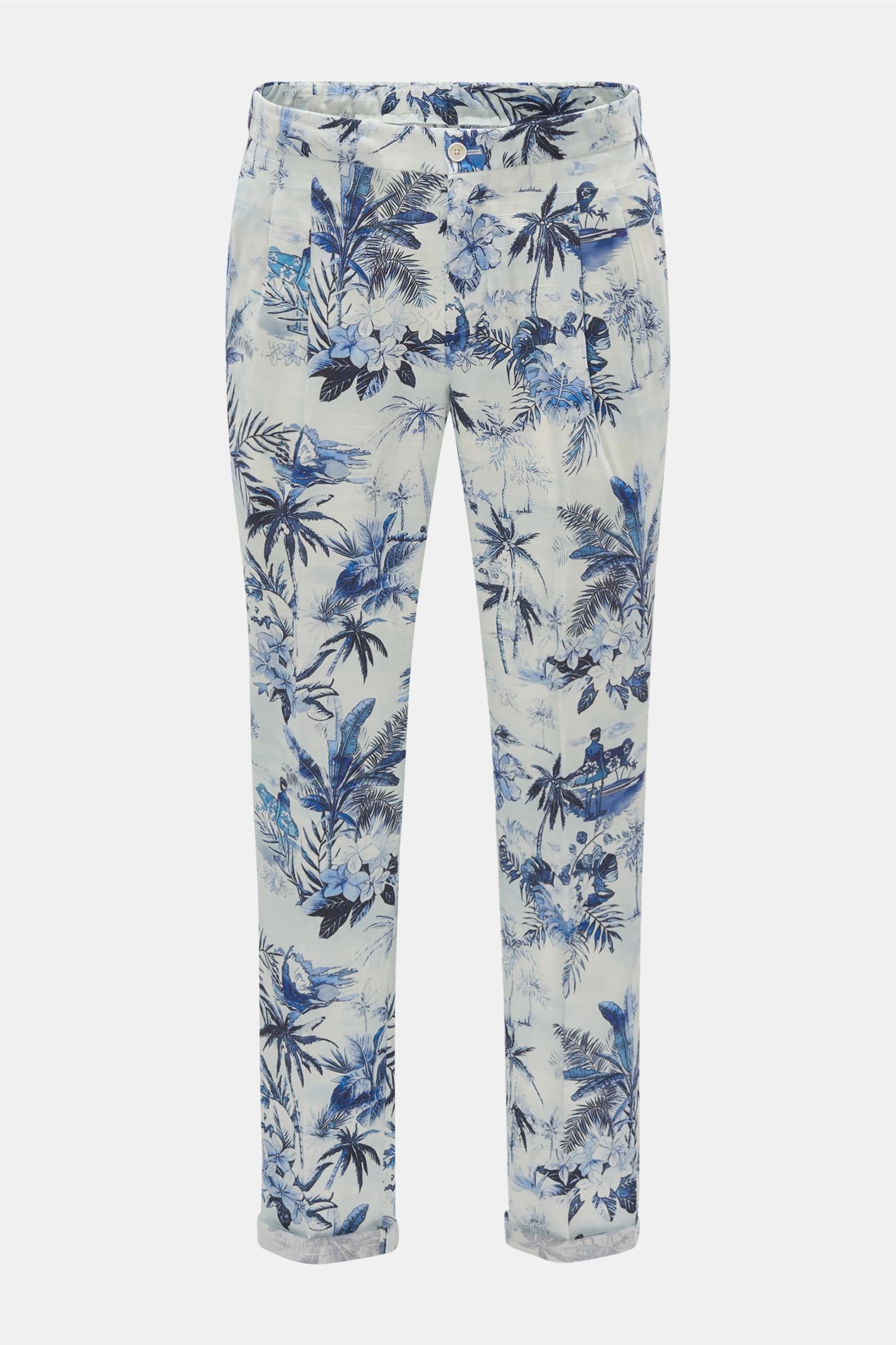 Cotton jogger pants 'Sonny' navy/white patterned