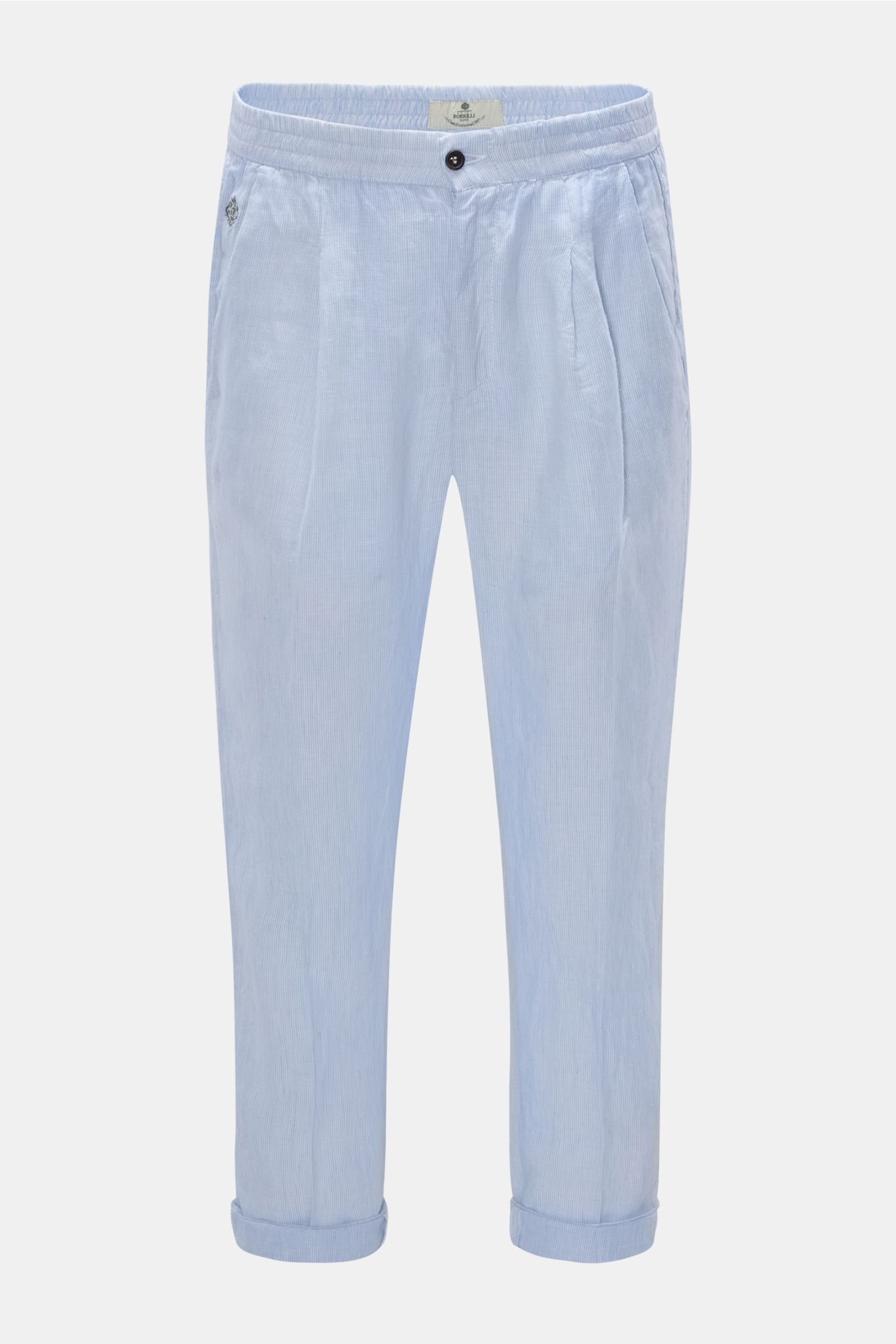 Linen jogger pants 'Filangieri' light blue/white striped