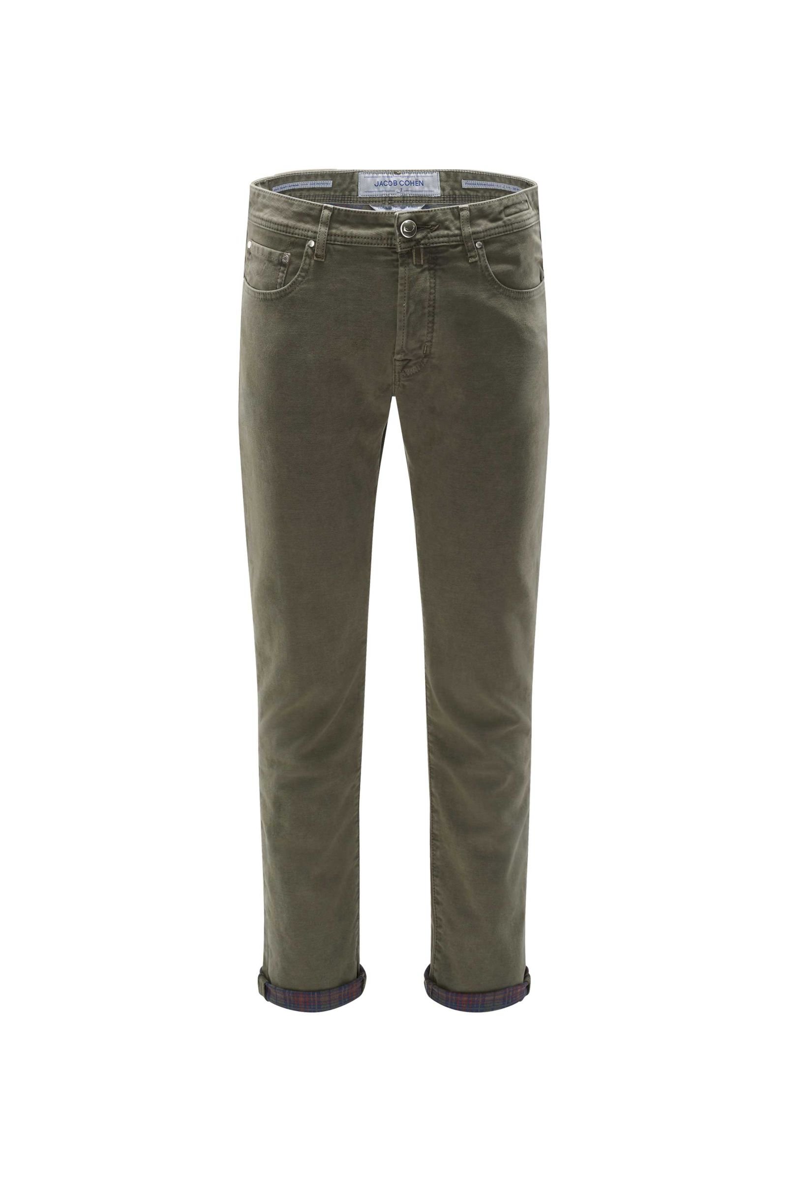 Fustian trousers 'J688 Comfort Slim Fit' grey green