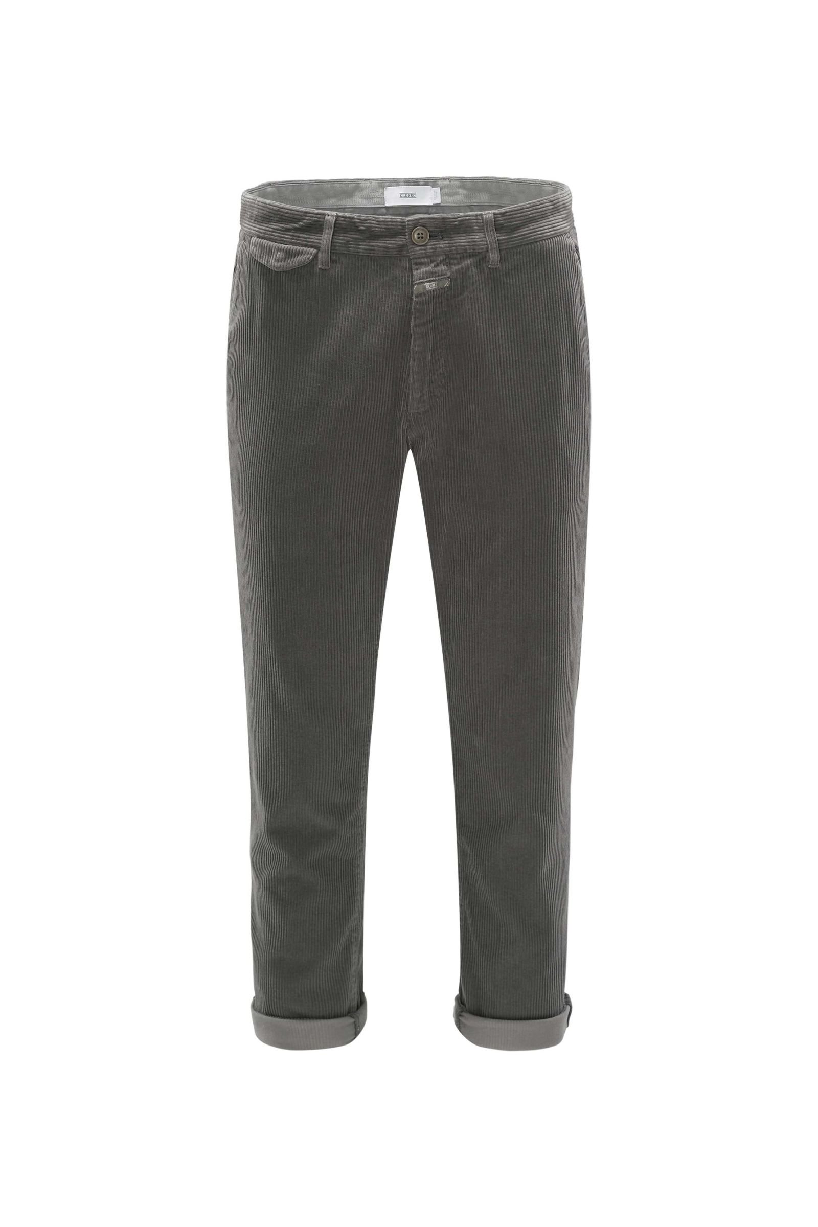Corduroy trousers 'Atelier Cropped' grey
