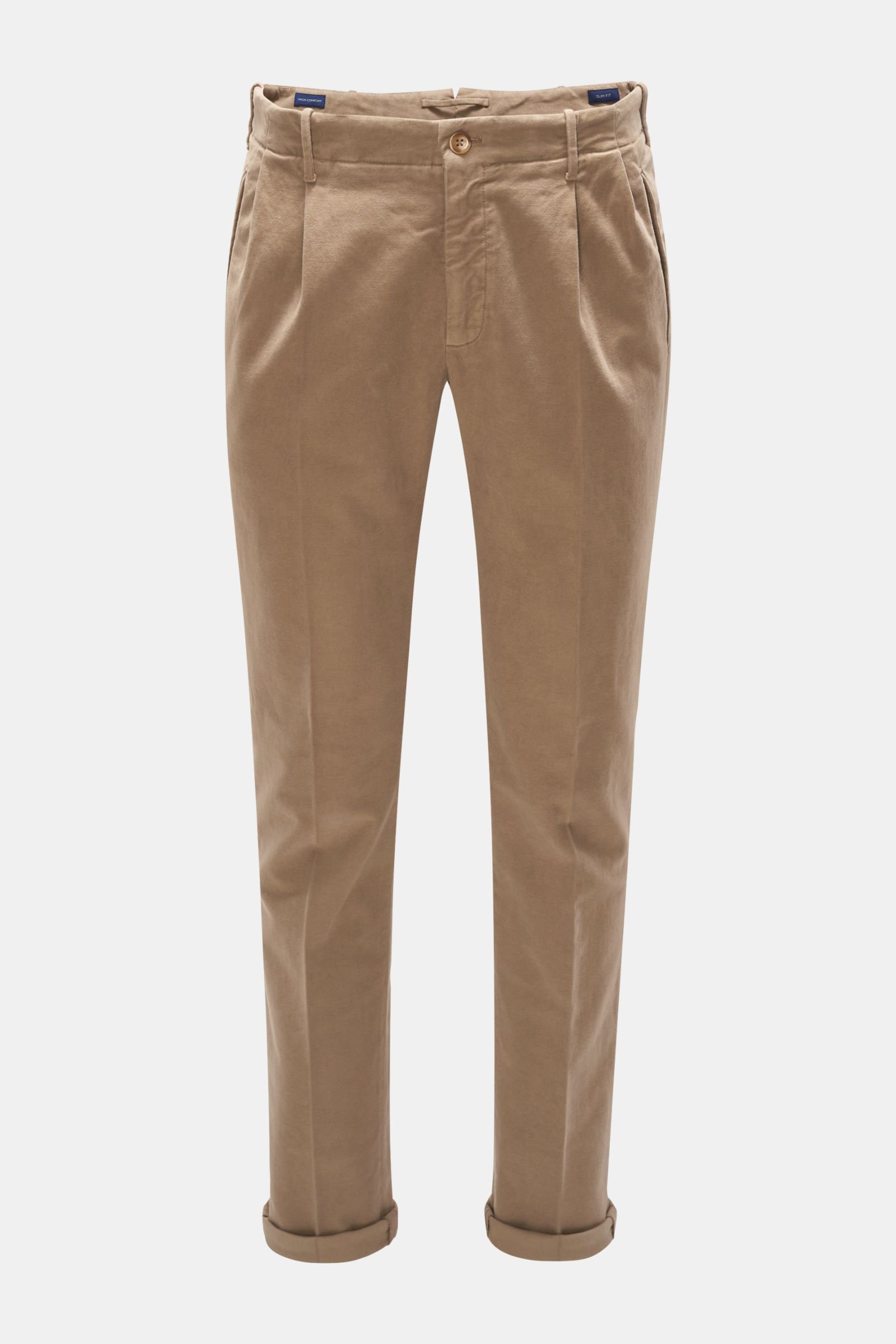 Fustian trousers 'Slim Fit' grey-brown