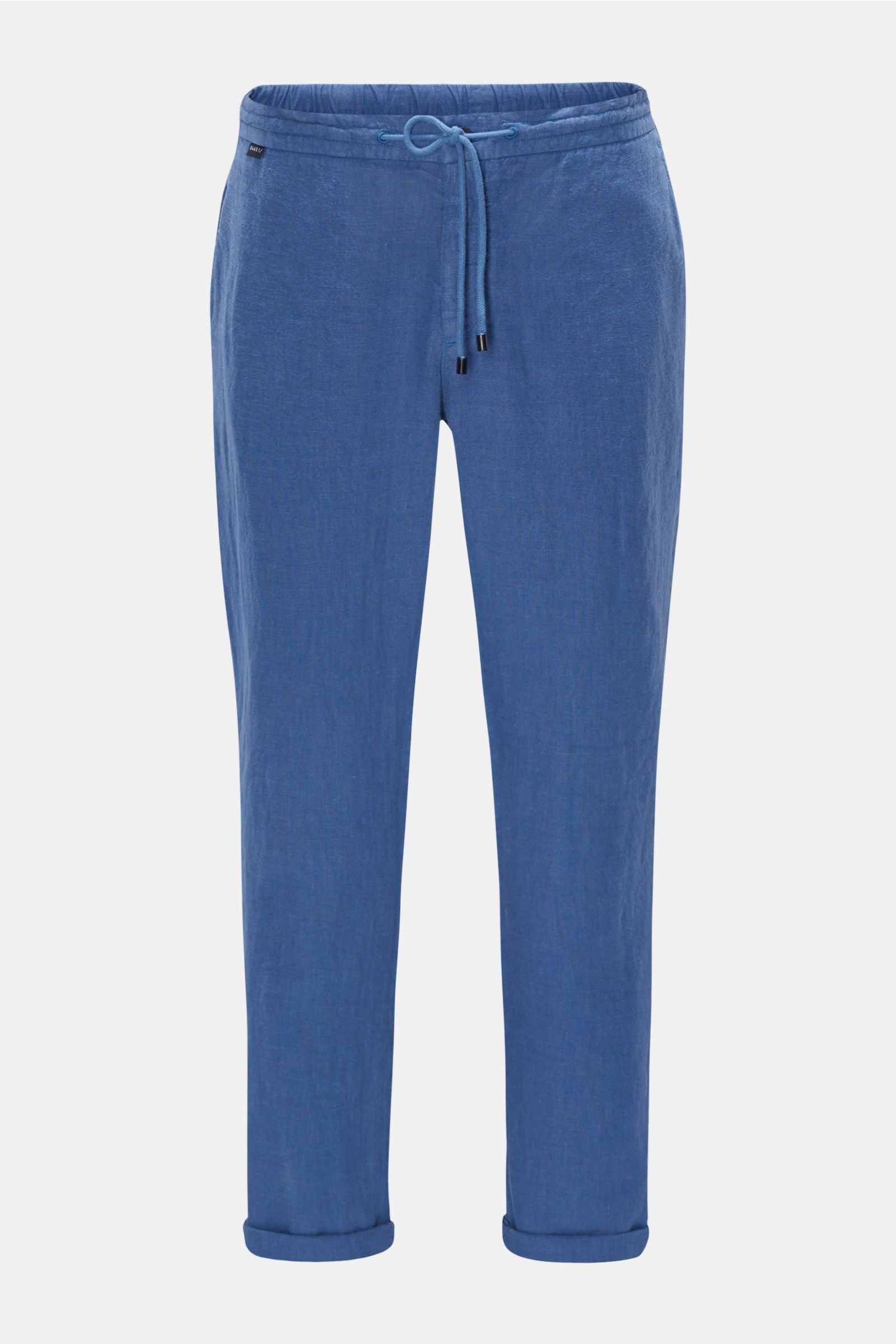 Linen jogger pants smoky blue