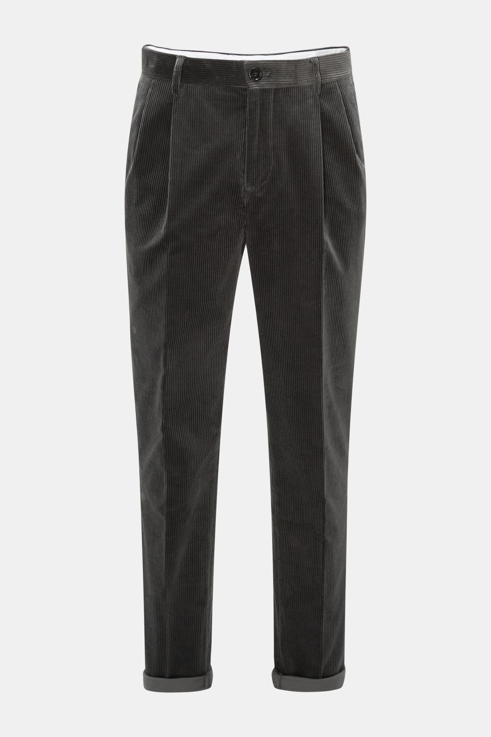 Corduroy trousers 'Easy Fit' dark grey