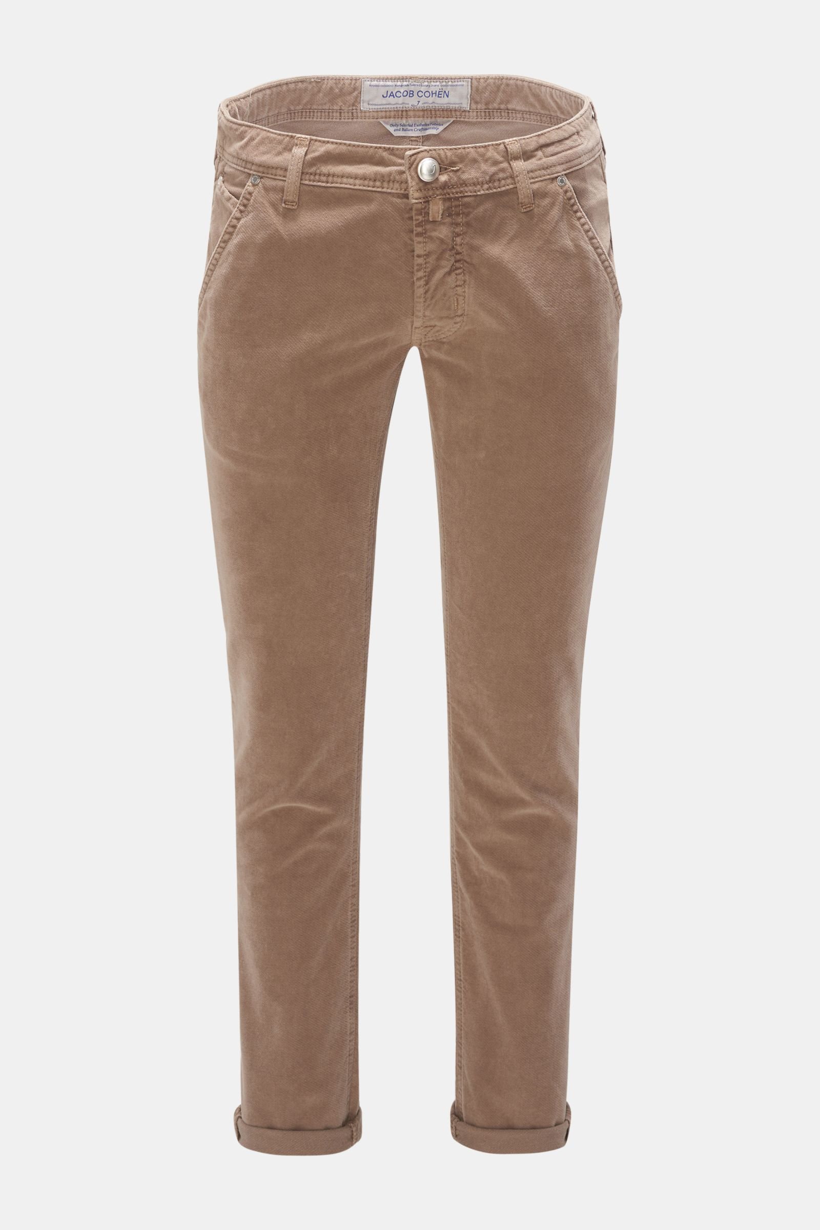 Cotton trousers 'J613 Comfort Extra Slim Fit' light brown