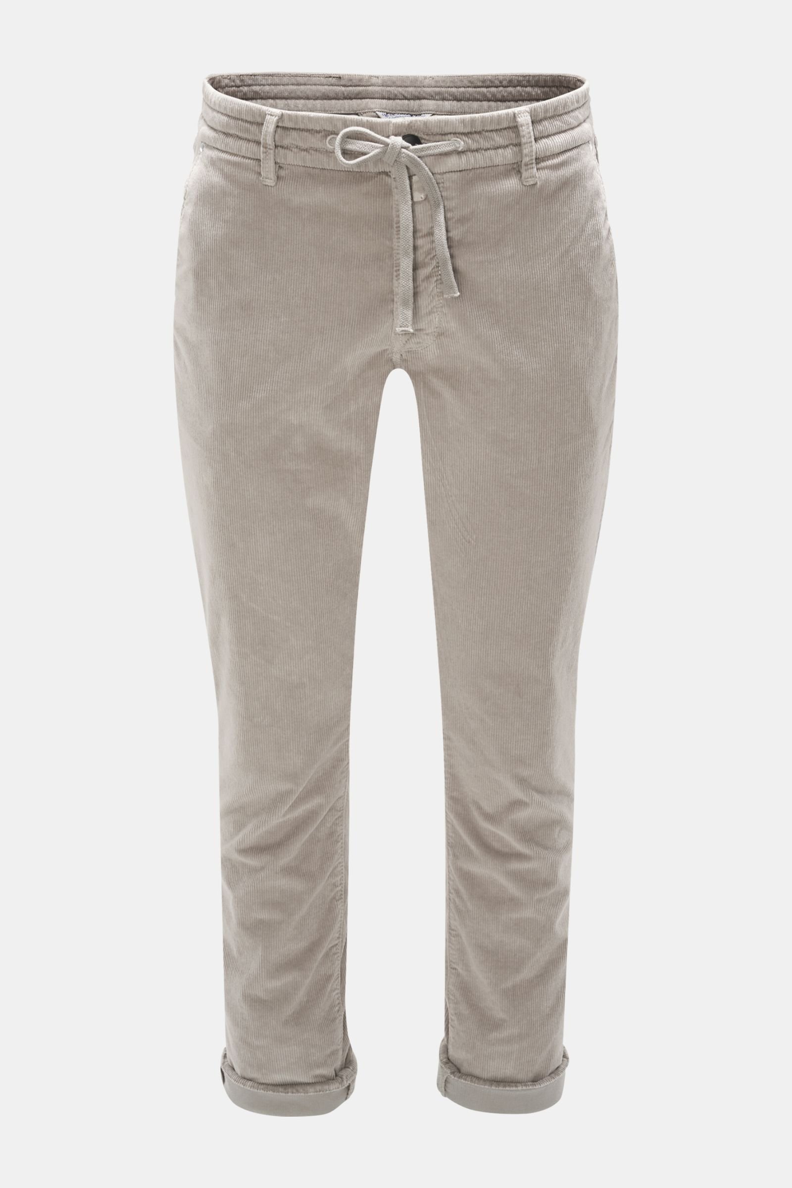 Corduroy jogger pants 'J676 Relax Comfort Slim Fit' light grey
