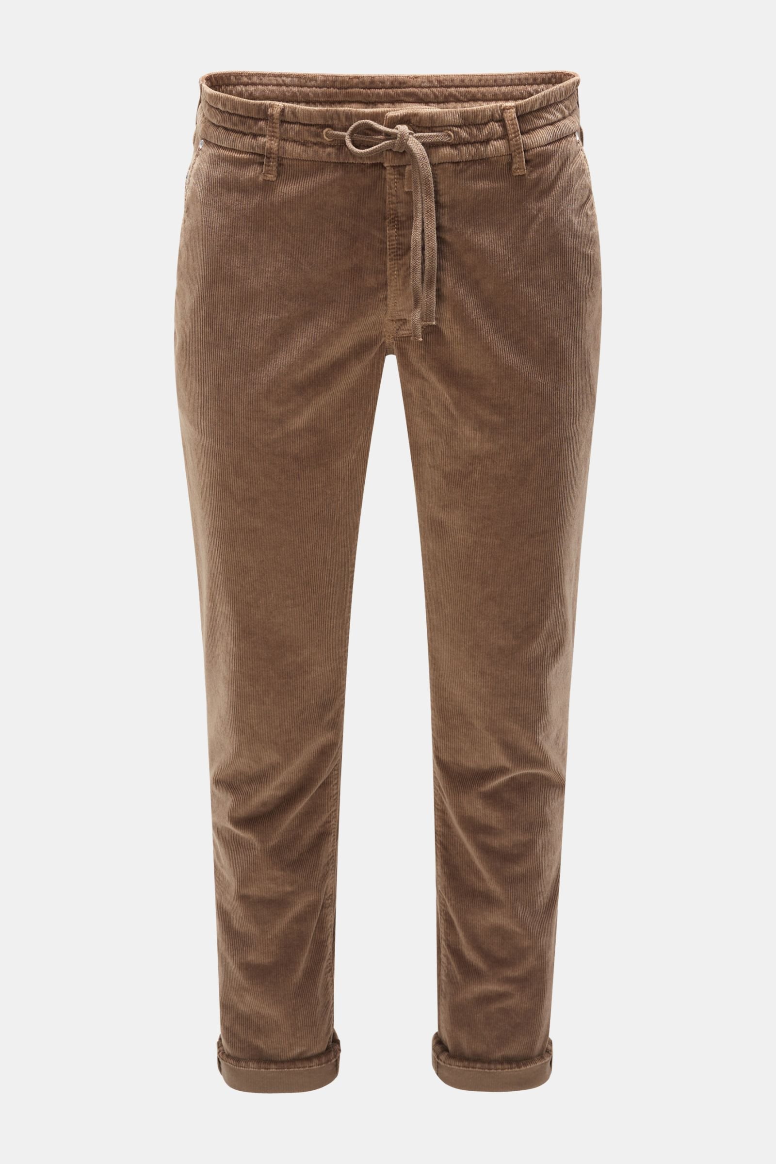 Corduroy jogger pants 'J676 Relax Comfort Slim Fit' light brown