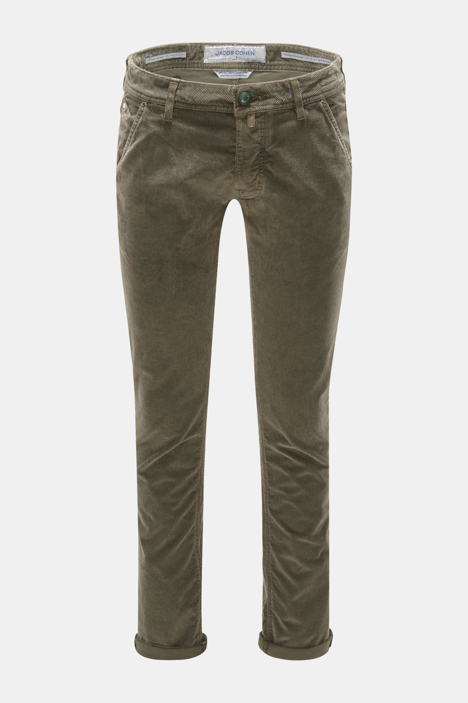 Corduroy trousers 'J613 Comfort Extra Slim Fit' olive