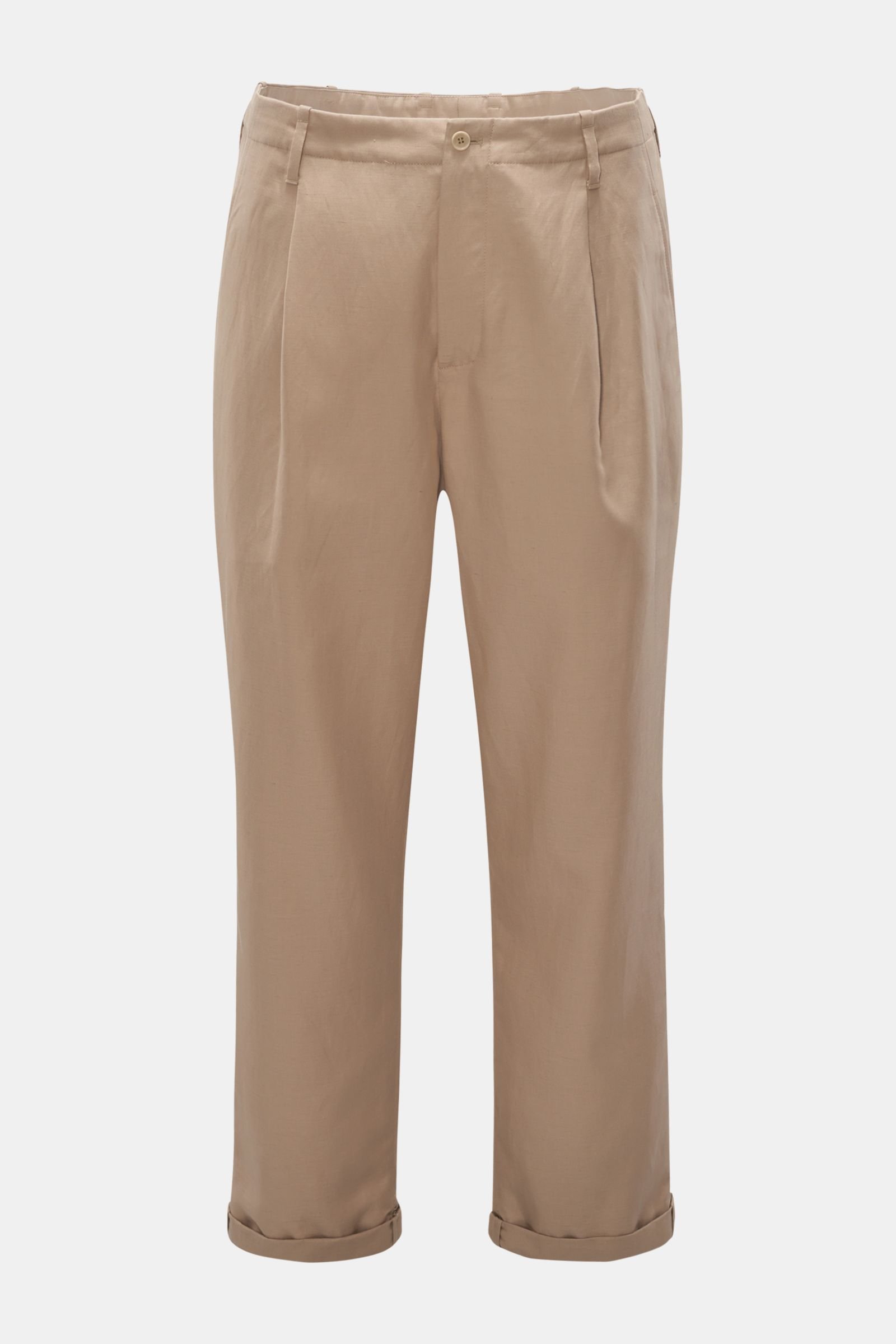 Trousers 'Loose Fit' grey-brown
