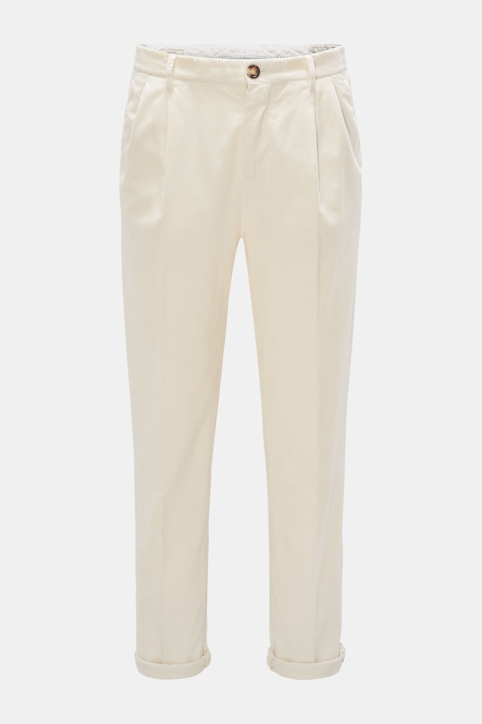 Corduroy trousers 'Easy Fit' cream