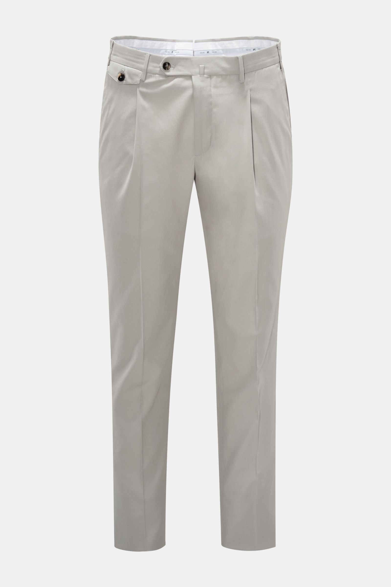 Cotton trousers 'Gentleman Fit' light grey