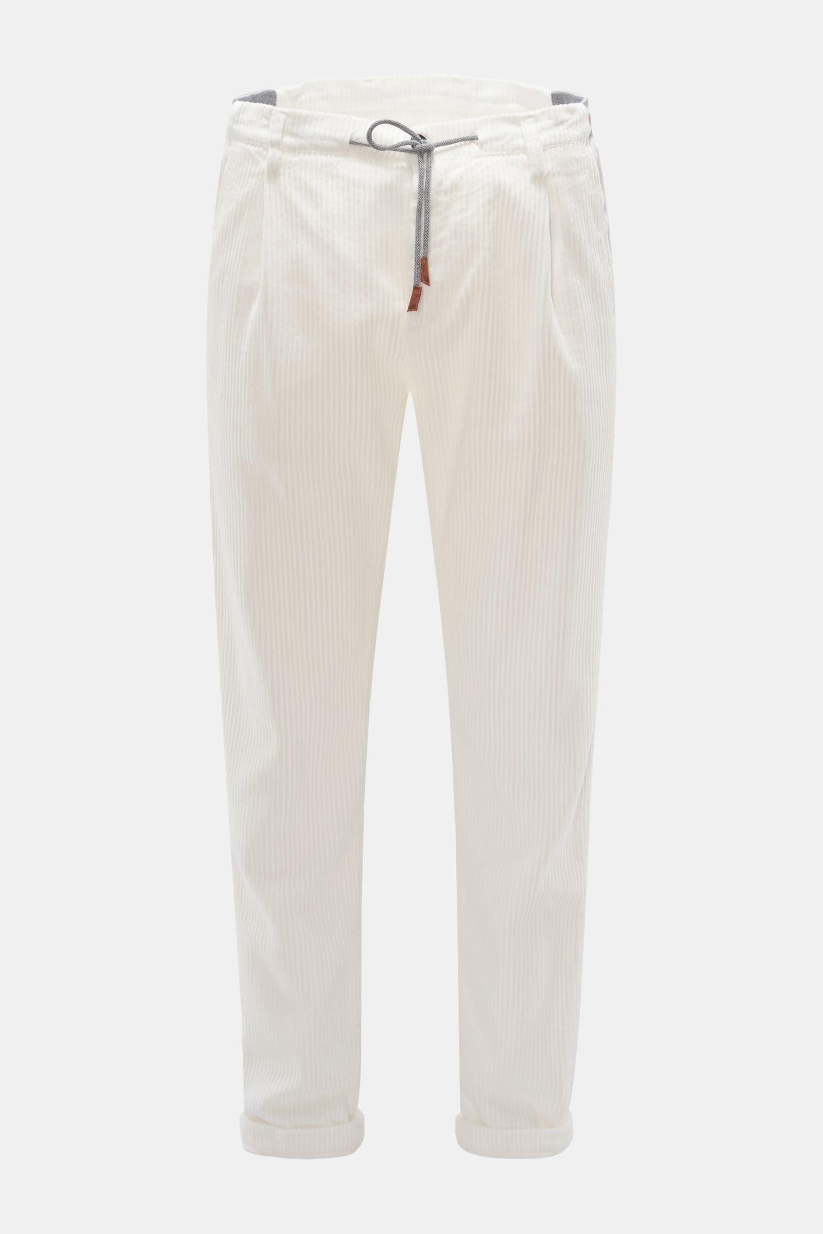 Corduroy jogger pants white