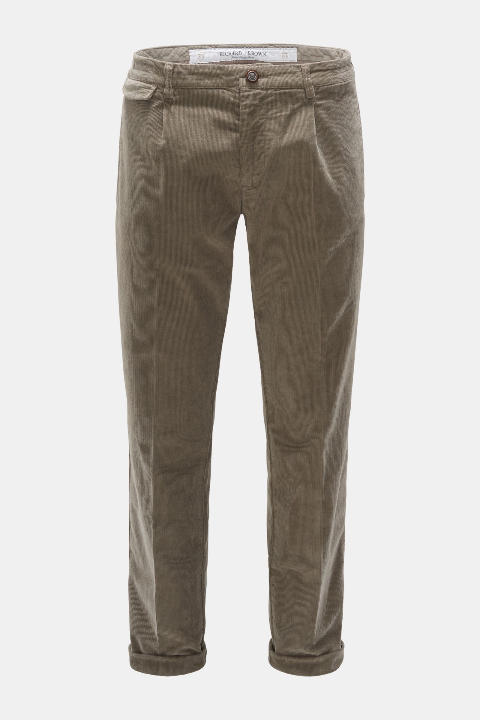 Corduroy trousers 'Bali' grey-brown 