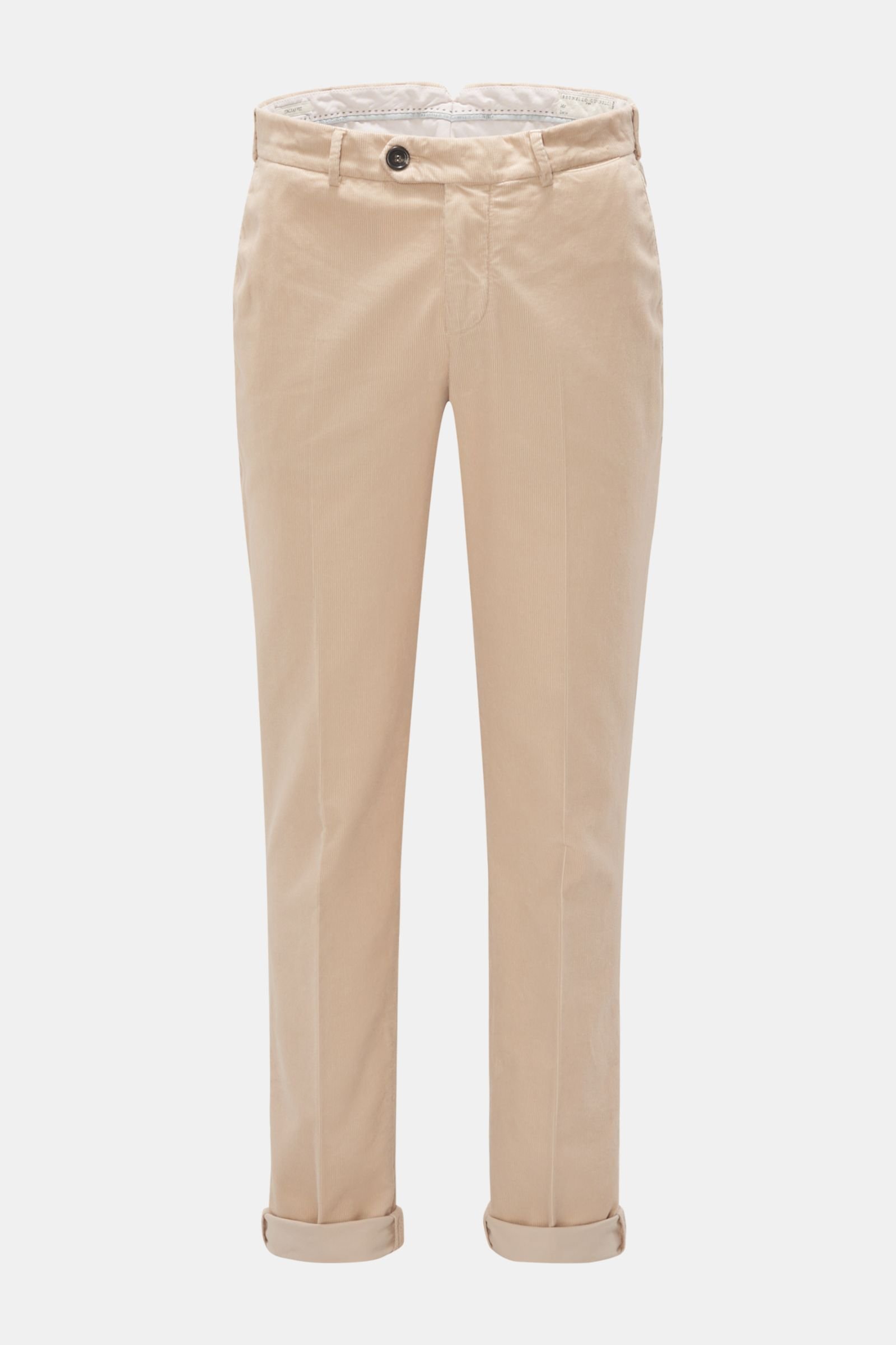Corduroy trousers 'Italian Fit' beige