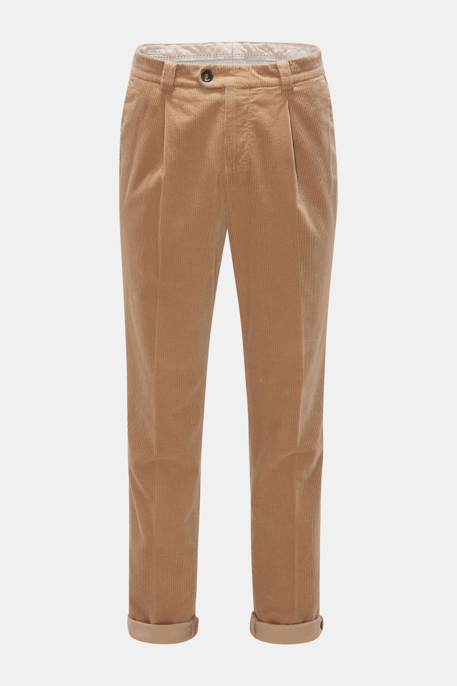 Corduroy trousers 'Leisure Fit' light brown
