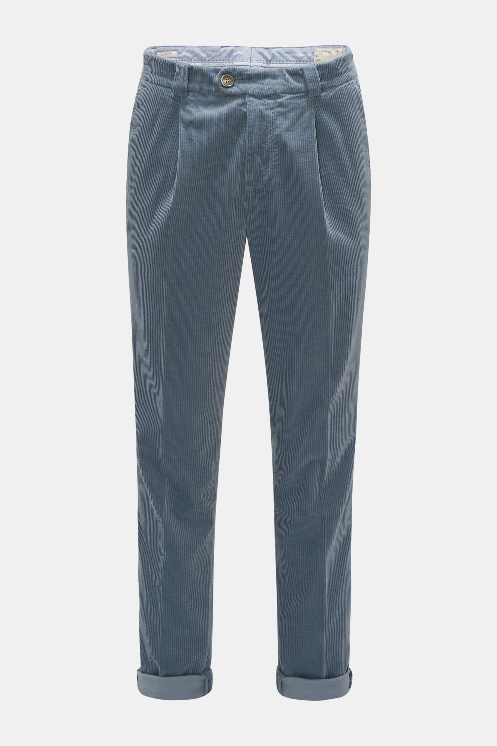 Corduroy trousers 'Leisure Fit' smoky blue