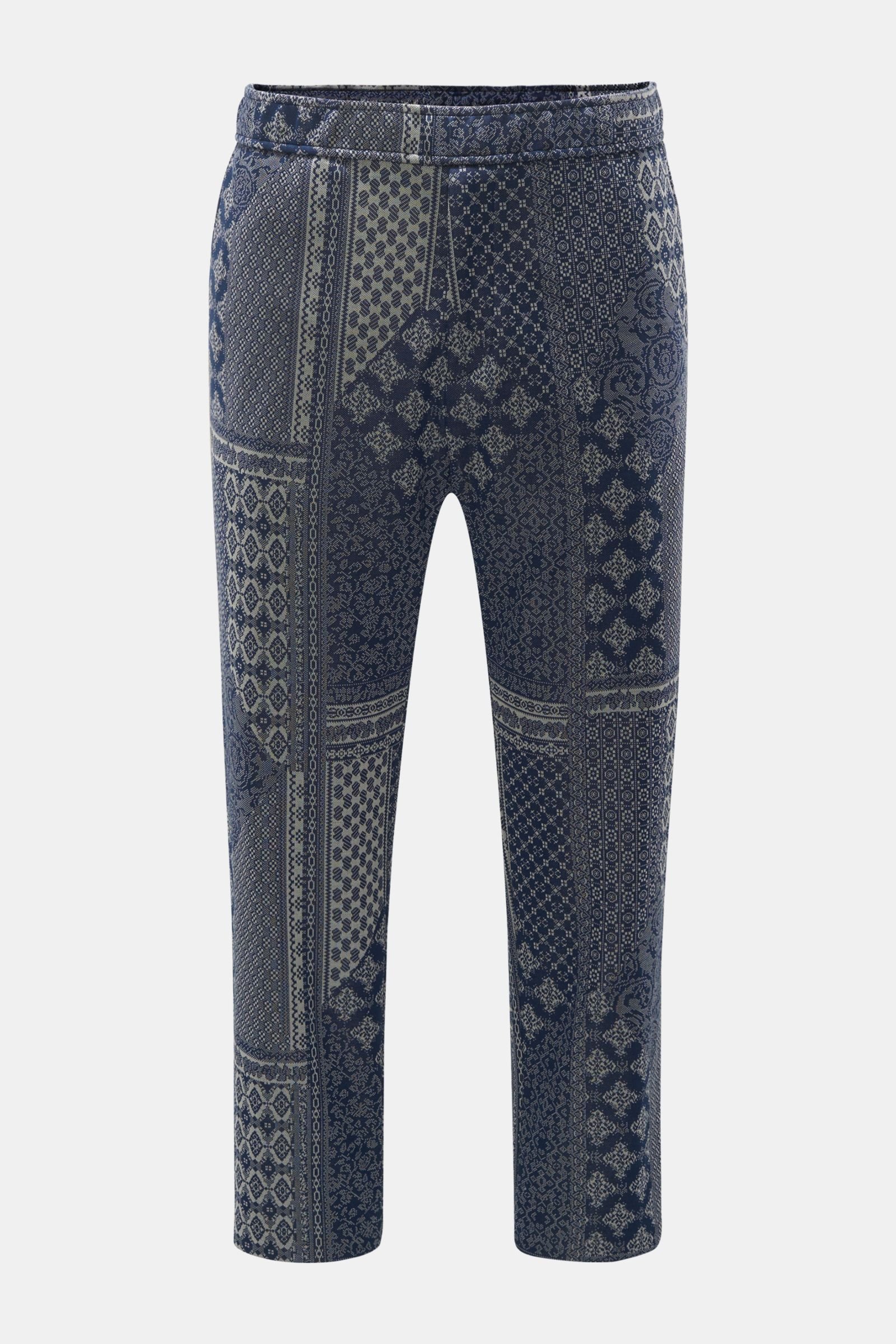 Jogger pants navy/light grey patterned