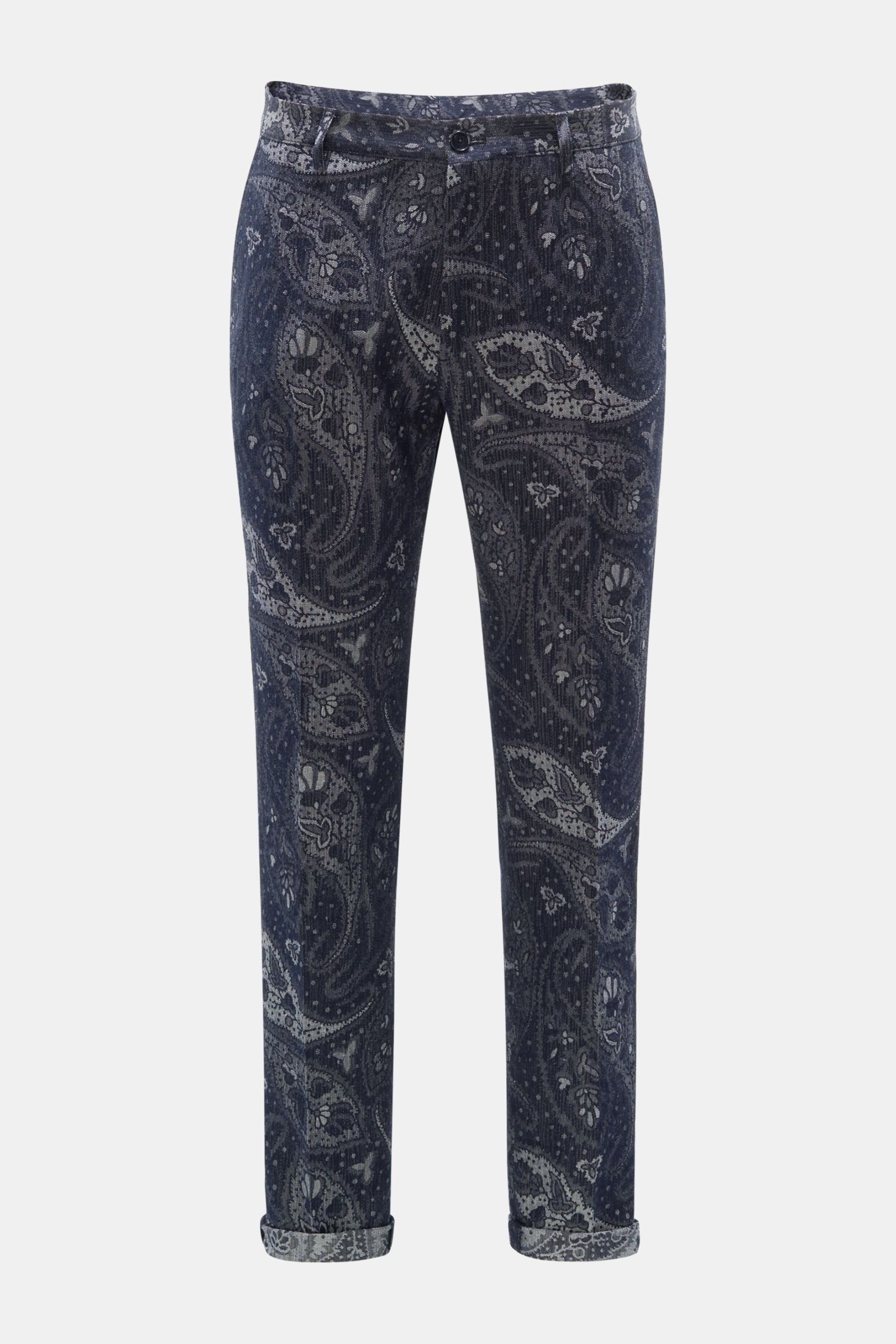 Jacquard trousers navy patterned