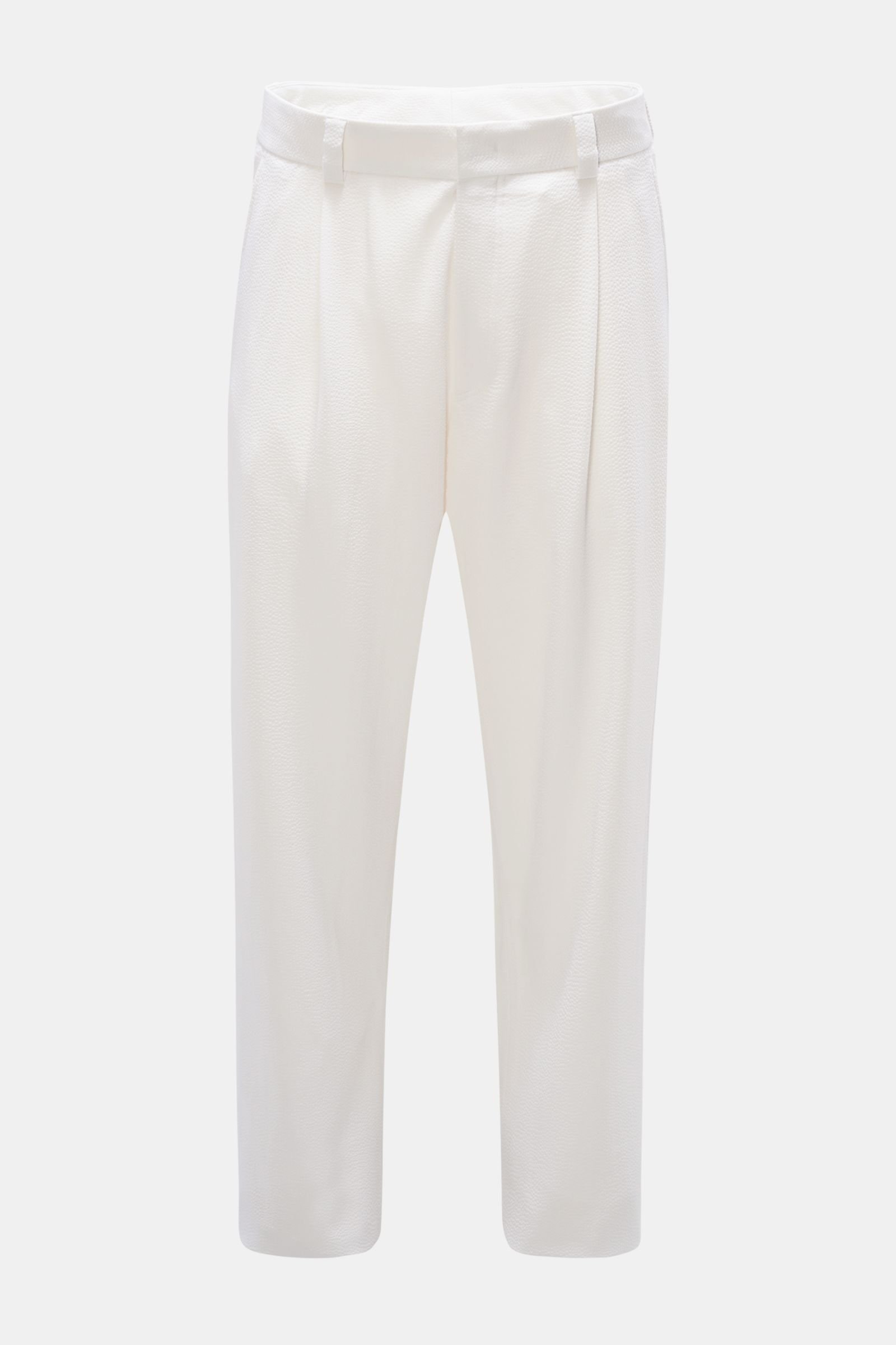 Seersucker trousers off-white
