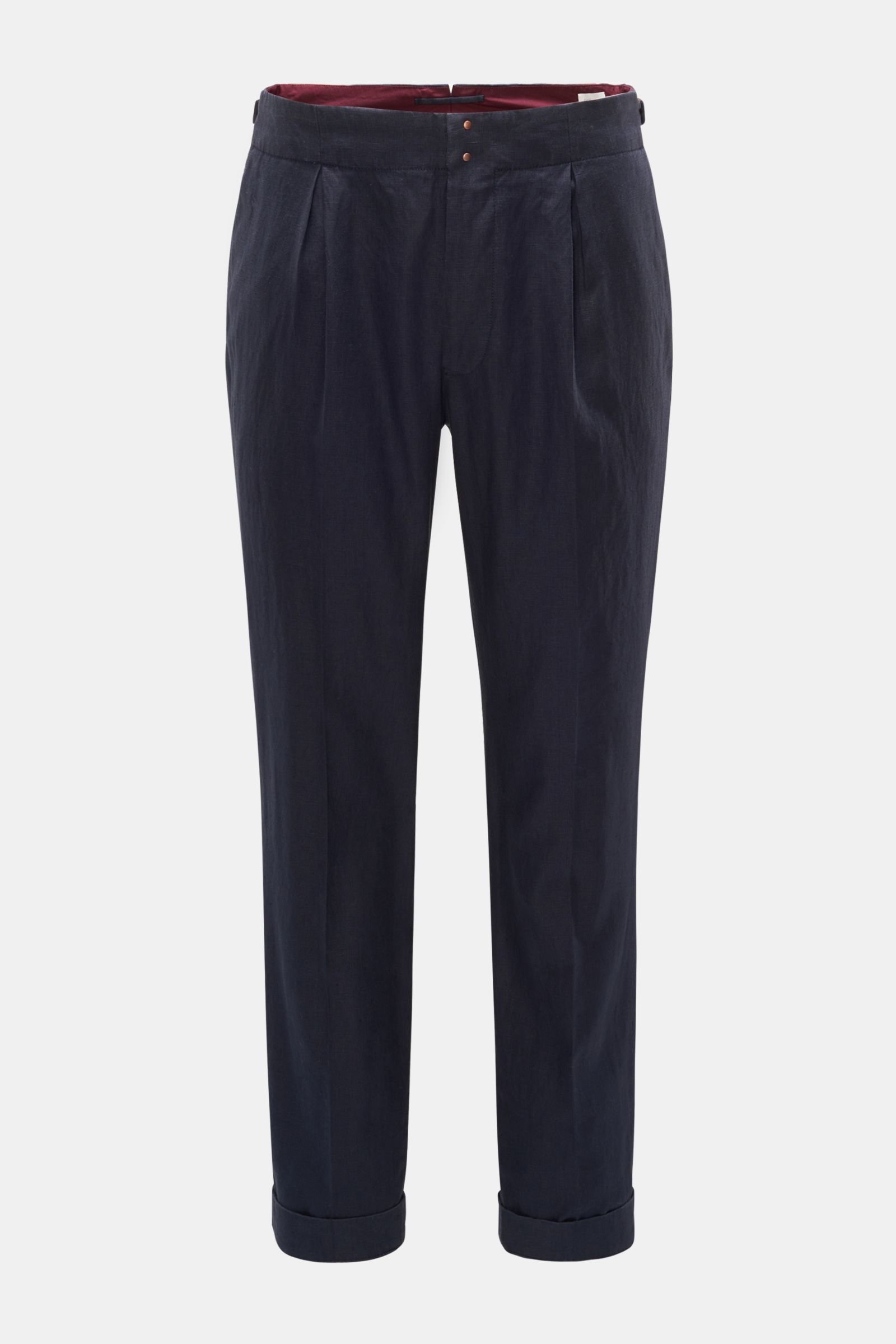 Linen trousers 'Carrot Fit' navy