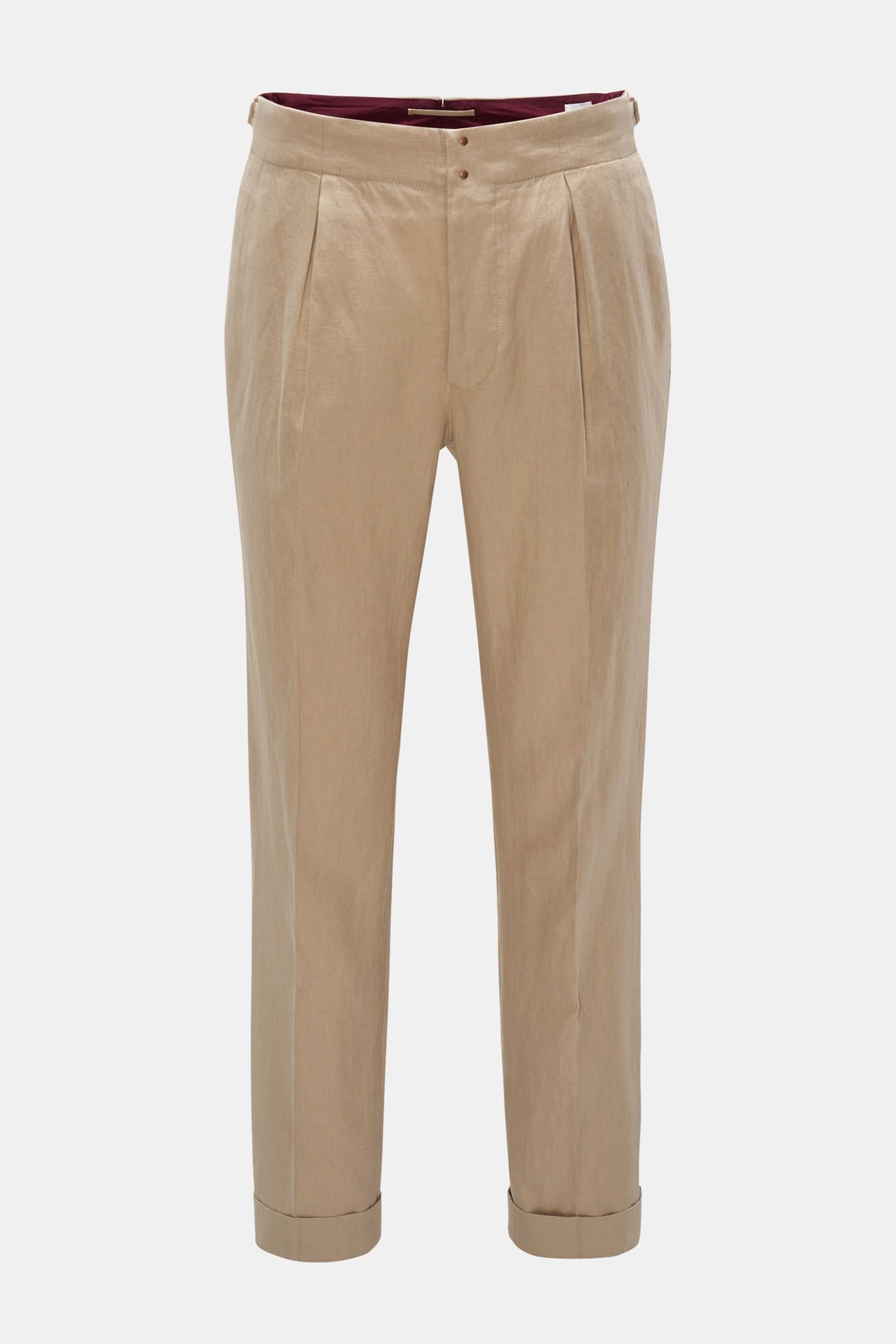 Linen trousers 'Carrot Fit' beige