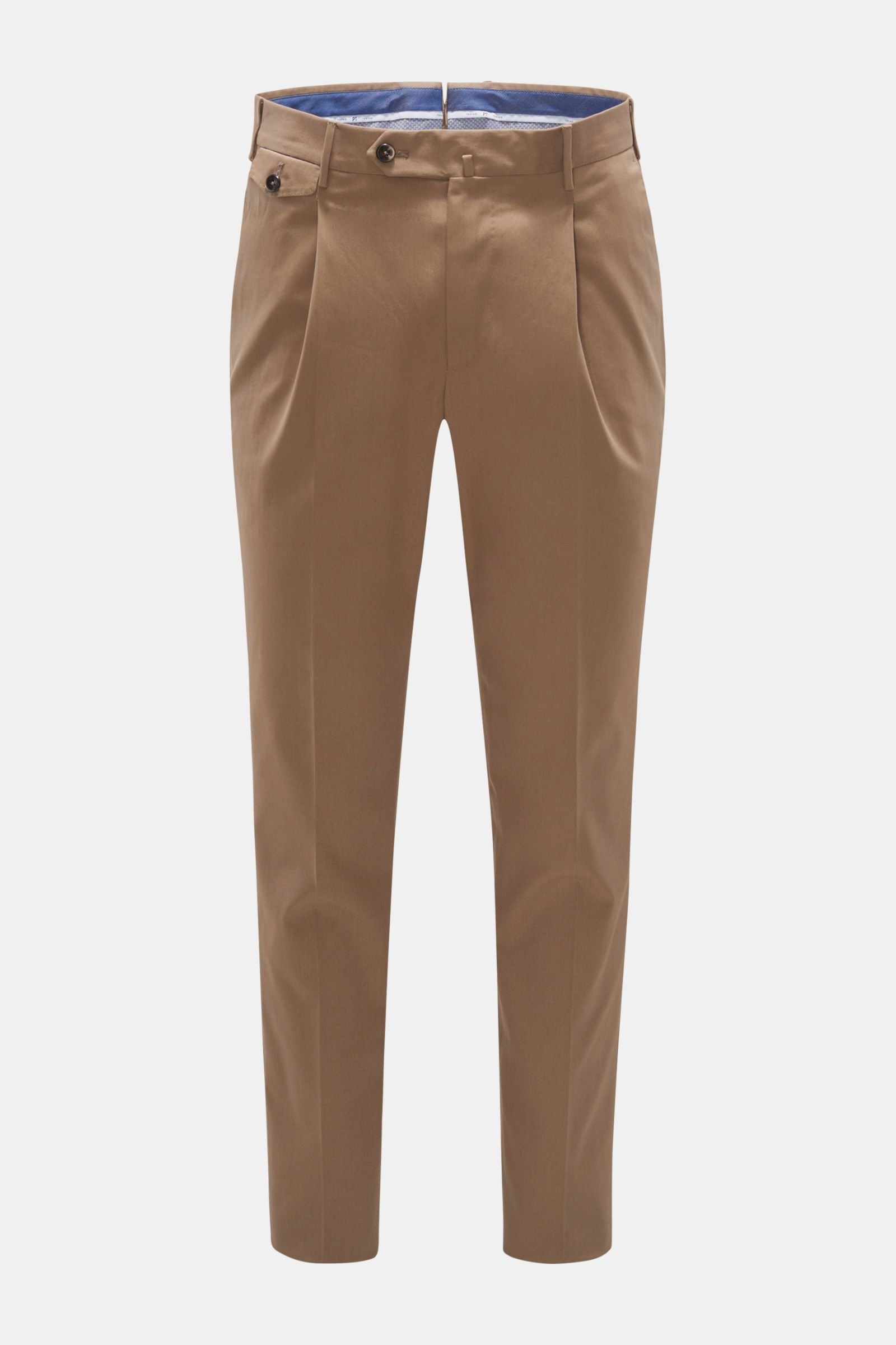 Cotton trousers 'Gentleman Fit' grey-brown