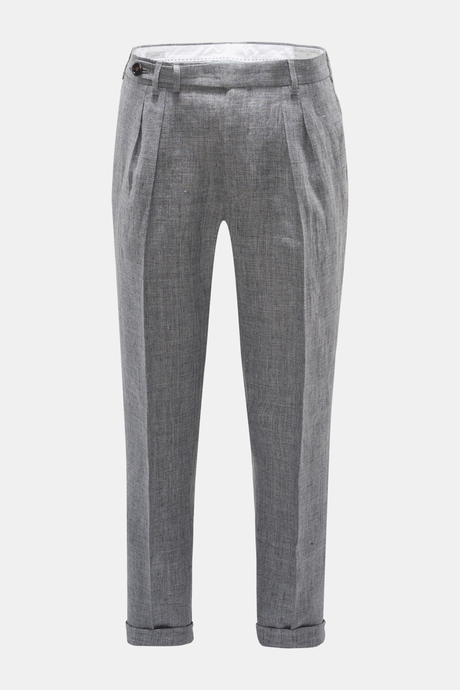 Linen trousers 'Loose Fit' grey