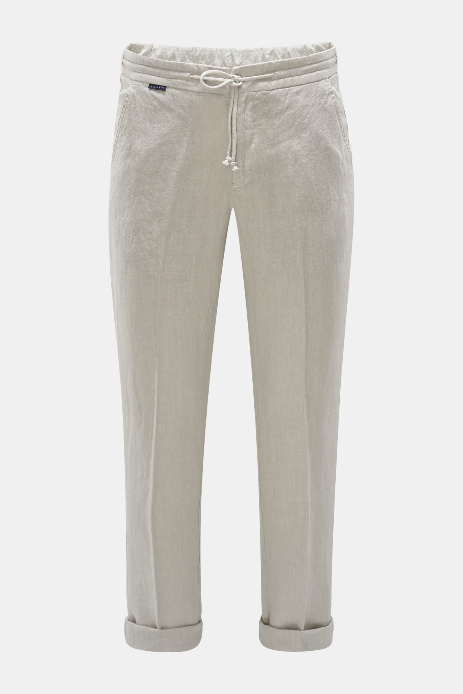 Linen jogger pants 'Linen Pant' light grey