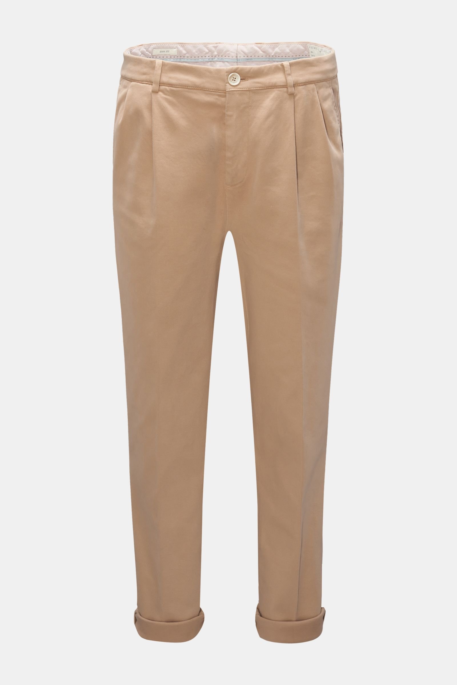Cotton trousers 'Easy Fit' beige