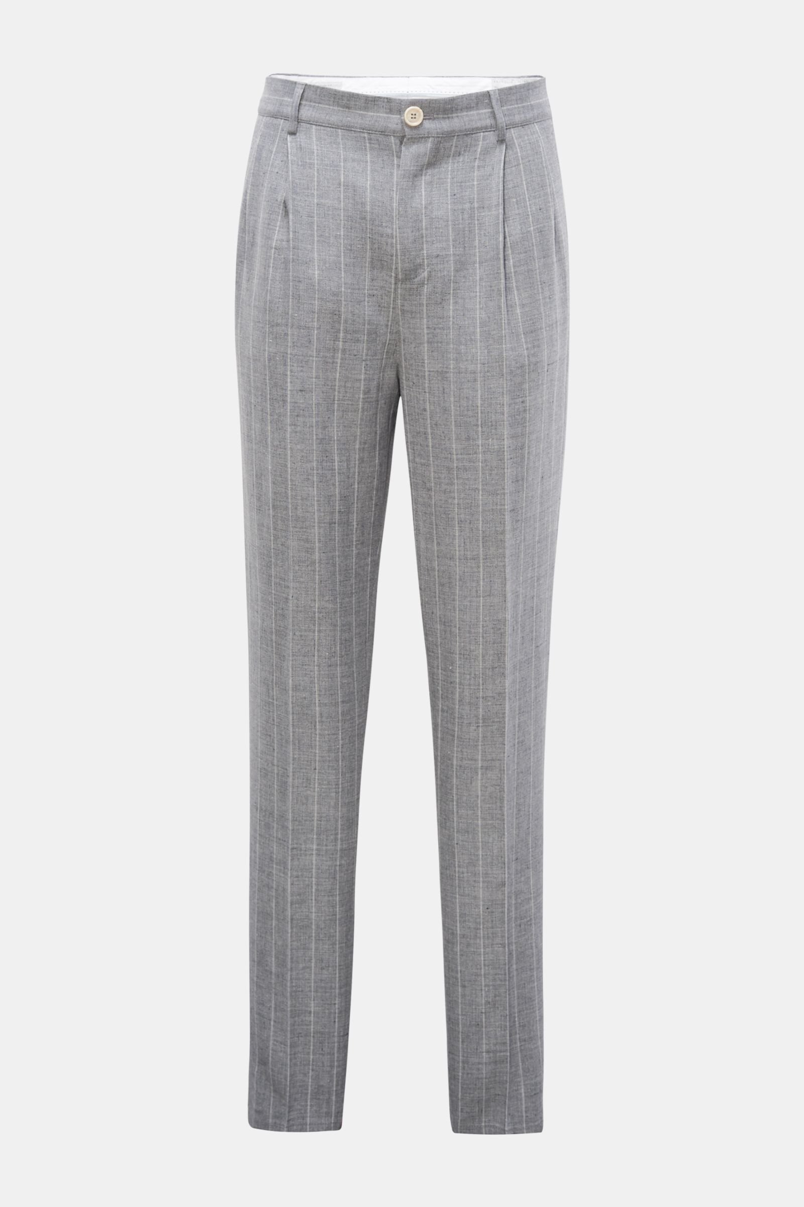 Trousers 'Easy Fit' grey/light grey striped